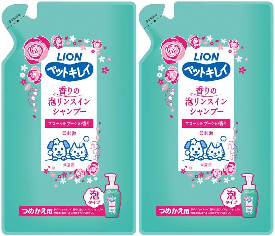 Lion Pet Kirei Scented Foam Rinse-In Shampoo for Dogs and Cats, Refill, Pack of 2, Refill X 2, Bulk Purchase image number 5