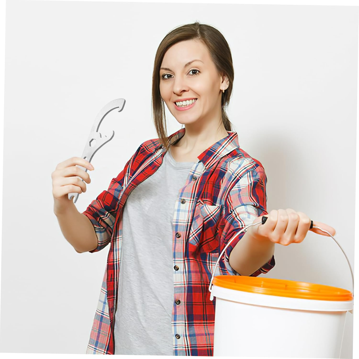 TIDTALEO Bucket Lid Opener Tool Stainless Steel 201 Multi-Function Pail Wrench 5Mm Sturdy Wear-Resistant Portable Bucket Opener for Household Paint and Containers Use image number 4