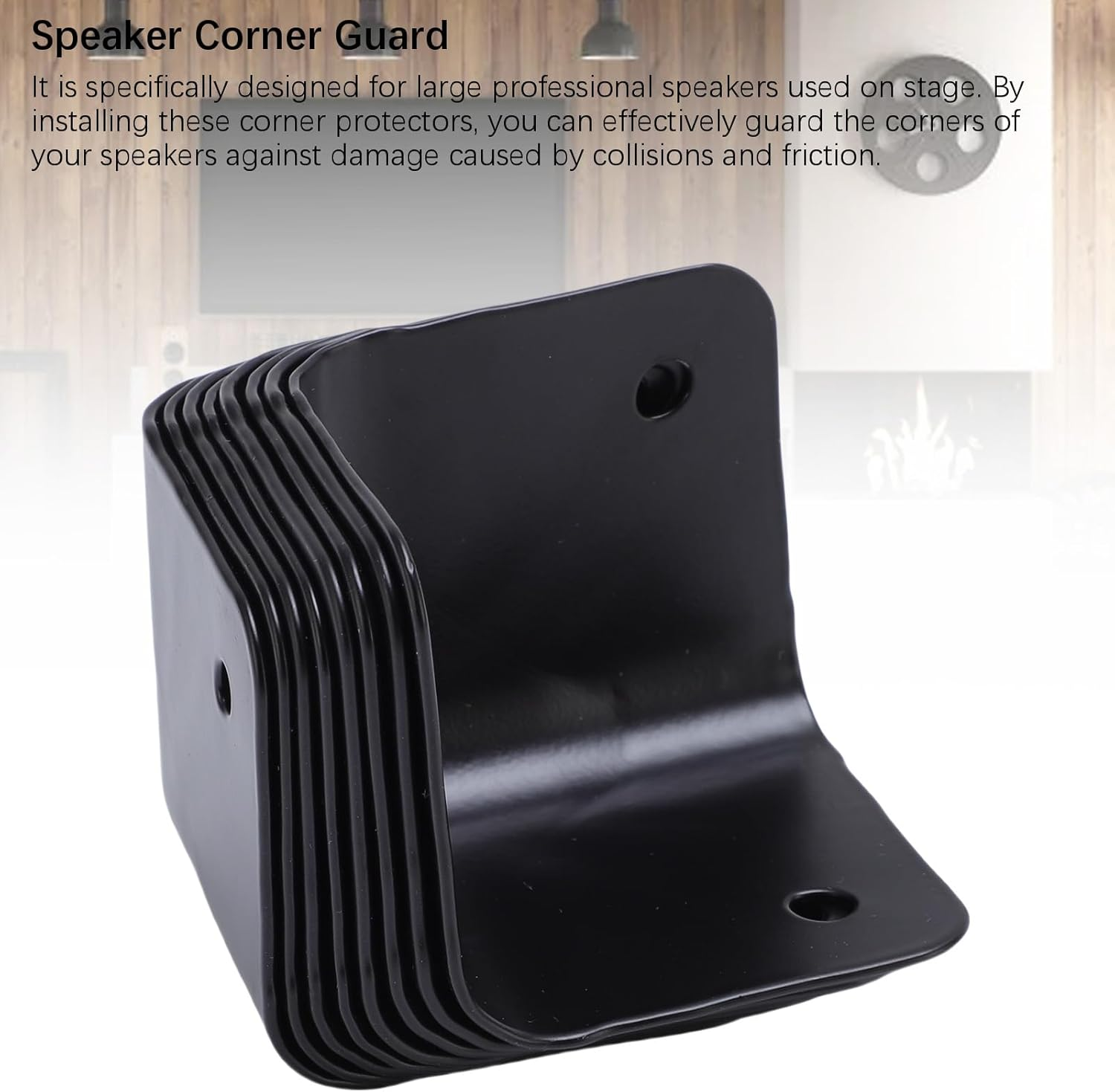 8Pcs Corner Protector, Speaker Cabinet Corners Protector, Amplifier Speaker Edge Safety Guard, Safety Guard Cabinet Furniture Corner Metal Bumpers image number 4
