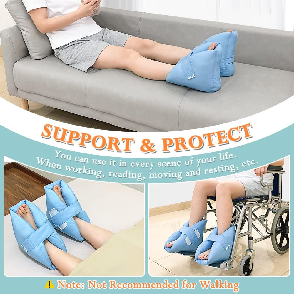 Heel Pillows Pads Bed Sore Cushion Heel Protectors for Feet Foot Boot for Injuries (1 Pair) Ankle Protector Pain Pressure Relief from Sores and Ulcers image number 3