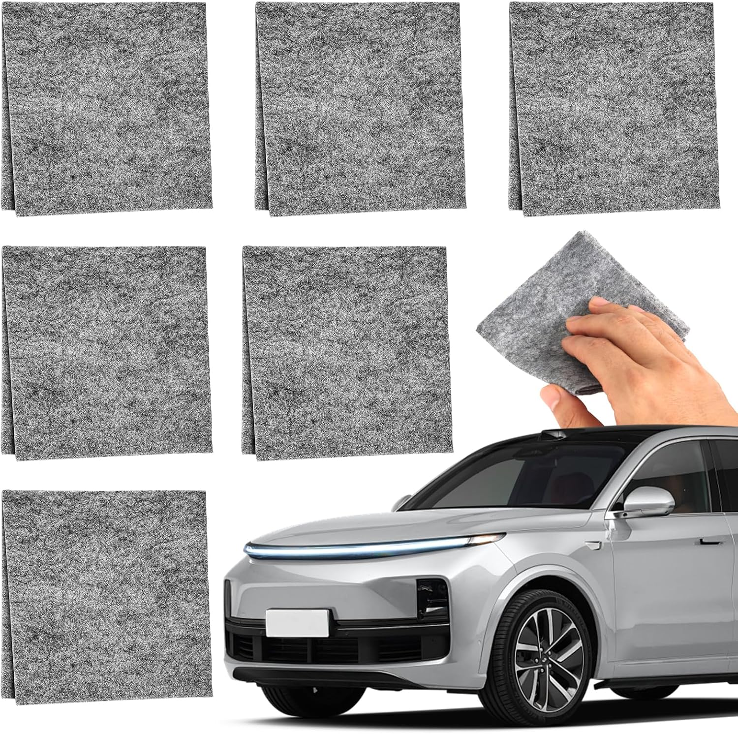 6Pcs Nano Sparkle Cloth for Car Scratches Remover, Auto Shine Cleaning Cloth Multi-Purpose Nanosparkle Cloth to Repair Lightly Car Scratch Polishing Vehicles Paint