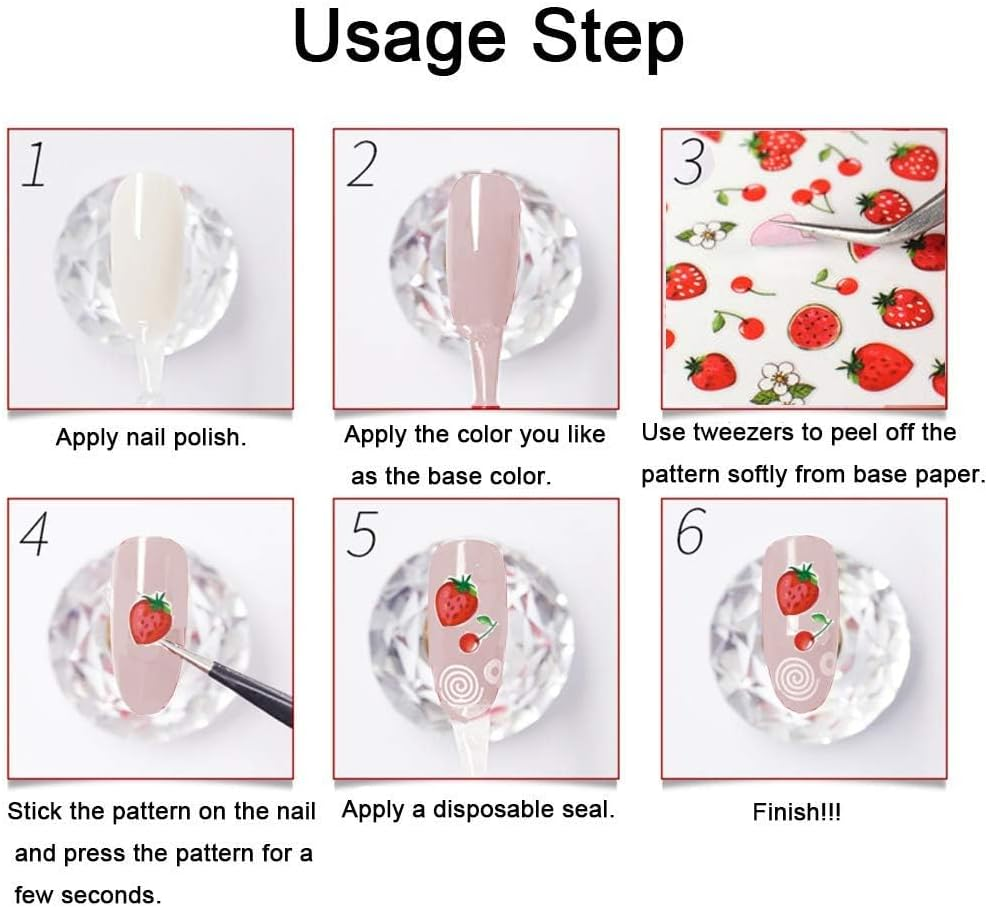 Kalolary Nail Stickers, Nail Art Stickers, Self-Adhesive Art Stickers, Manicure, Christmas Decoration Pack of 12 image number 1