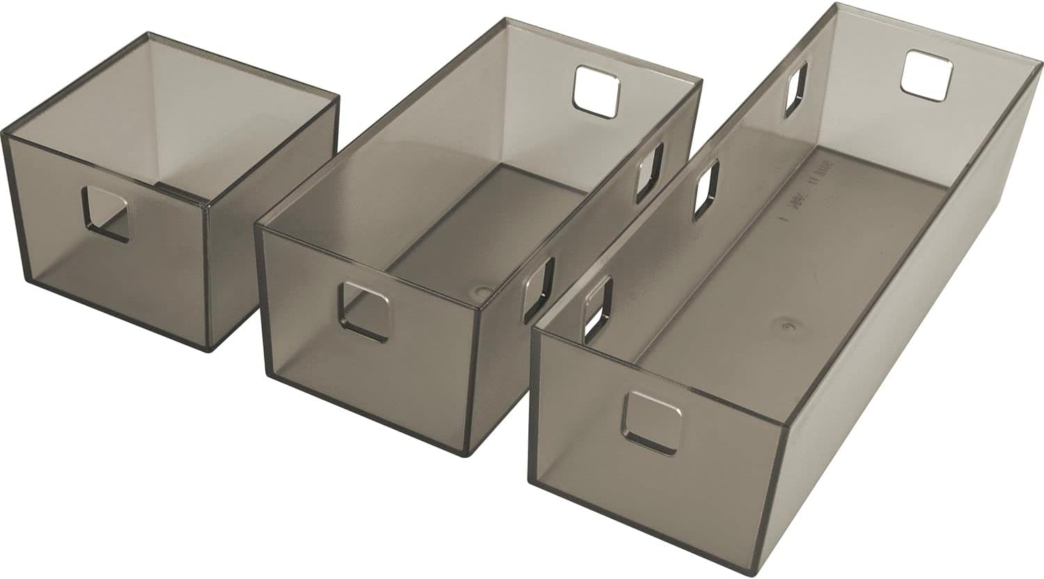 NINKA 5018.11 20911 Graphite Translucent Banio Drawer Container 3 Compartments Storage Container Organiser 251 X 84 Mm Plastic image number 3