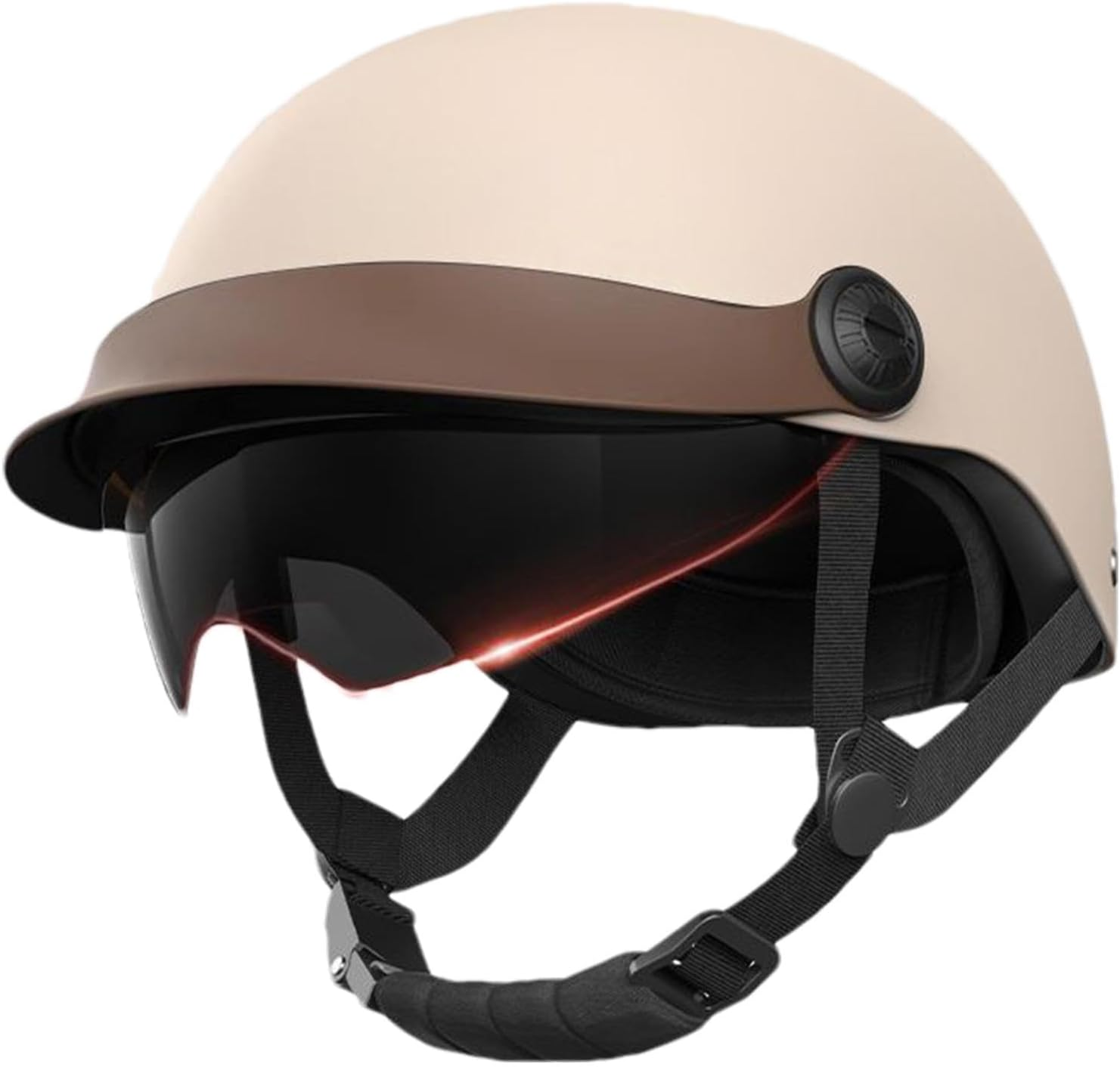 Adult Motorcycle Helmet, Open Face Helmet, Cruiser Scooter Hat, Sun Shield Helmet Hard Cap Motorcycle Safety Half Helmet Motorbike Sun Shield Cruiser Helmet Men Scooter Helmet Women
