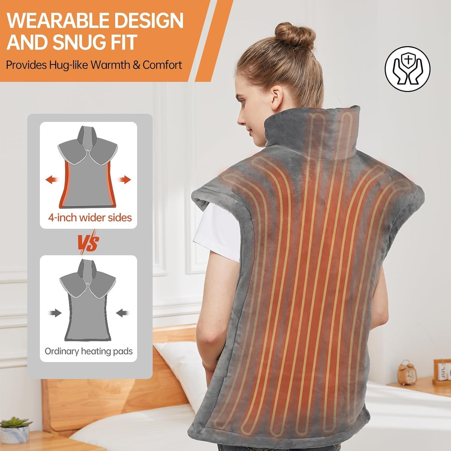 AERLANG Heating Pad, Extra-Large Back, Neck and Shoulder Heating Pad, Fast Heating, Mothers Day & Birthday Gifts for Mom Dad Women Men, 5 Temperatures 4 Timing Auto Shut image number 1