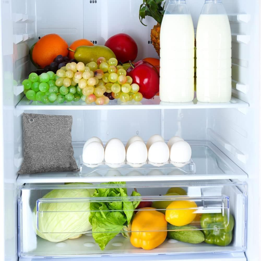 FLSEPAMB Bamboo Activated Charcoal Odor Absorber Bags, 4 Pack, Bamboo Charcoal Air Purifying Bag, Nature Fresh Car Odour Eliminator, Odors, Moisture Absorber for Home, Car, Pets, Room, Closet image number 3