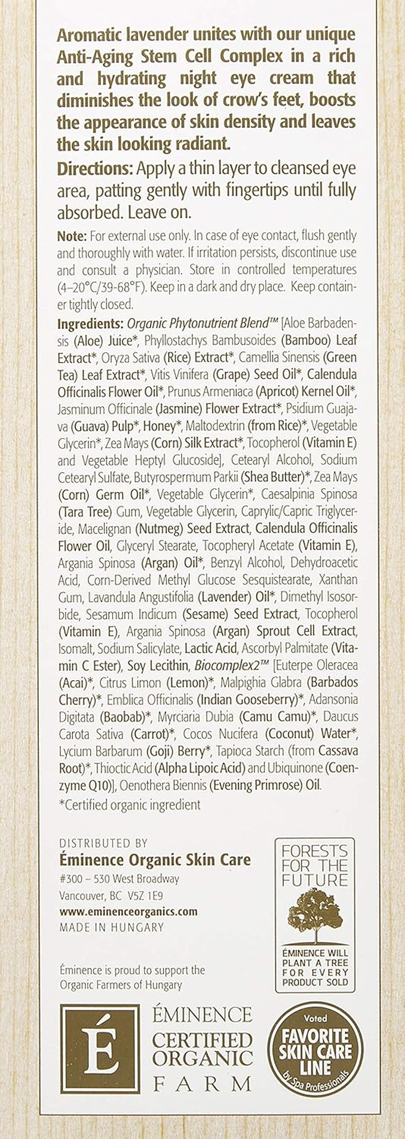 Eminence Lavender Age Corrective Night Eye Cream, 1.05 Ounce image number 6