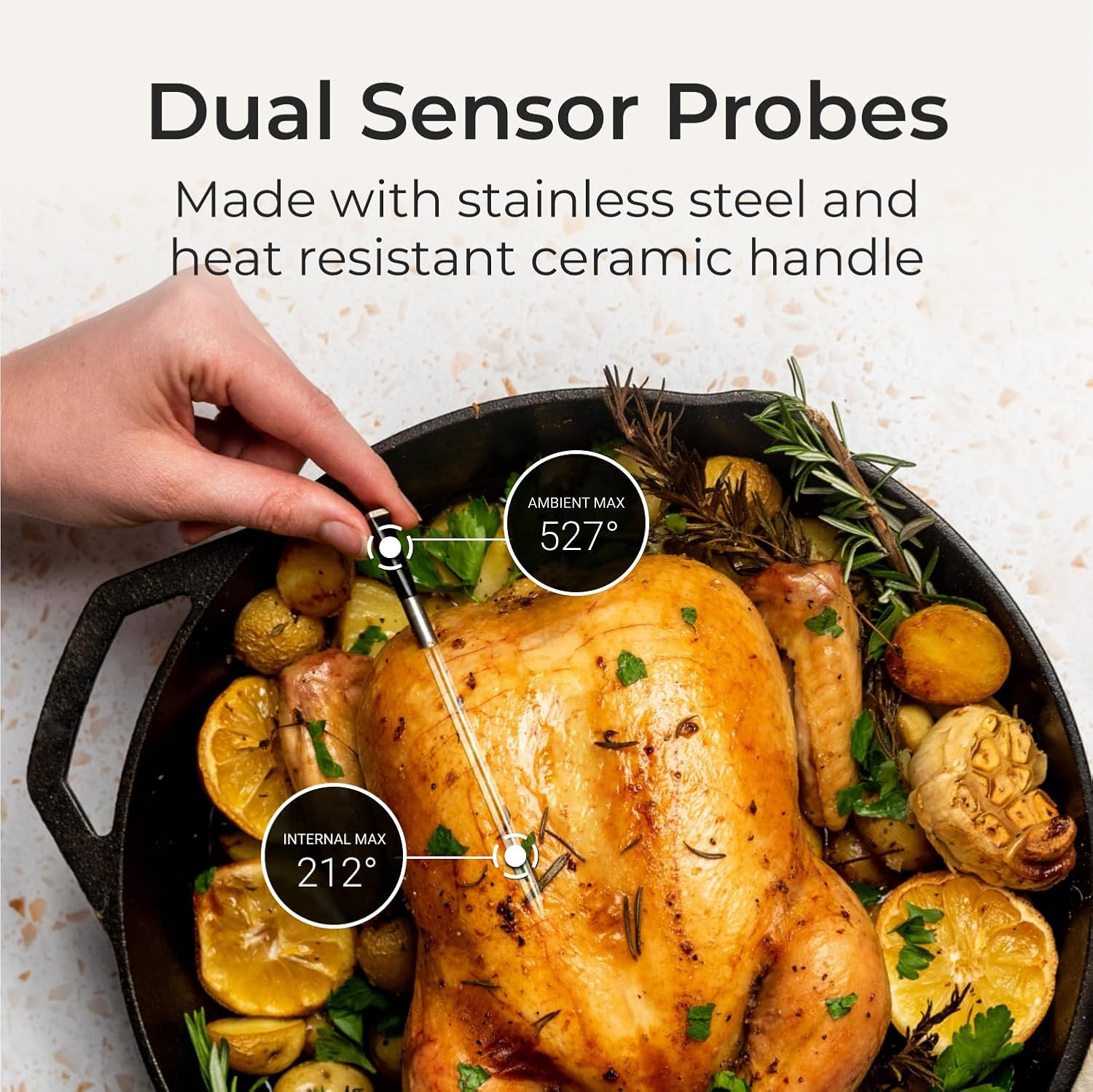 MEATER SE [New]: Smart Bluetooth Wireless Meat Thermometer Digital | 50+ Master Class Recipes in Free App | Internal & Ambient Temp | Ideal for Oven, Grill, Kitchen, BBQ, Smoker, Air Fryer, Sous Vide image number 1
