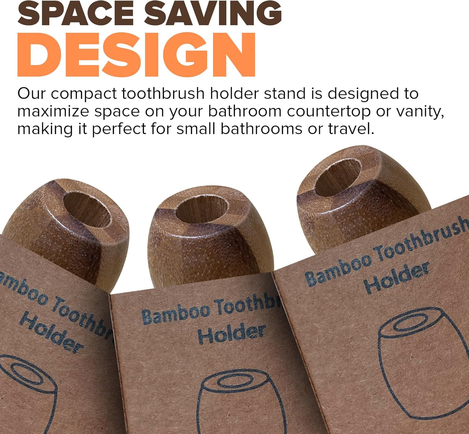 Naturals - Compact Bamboo Toothbrush Holder Eco-Friendly & Affordable Keeps Bamboo Toothbrushes Dry Ideal for Hygienic Bathroom Decor image number 2