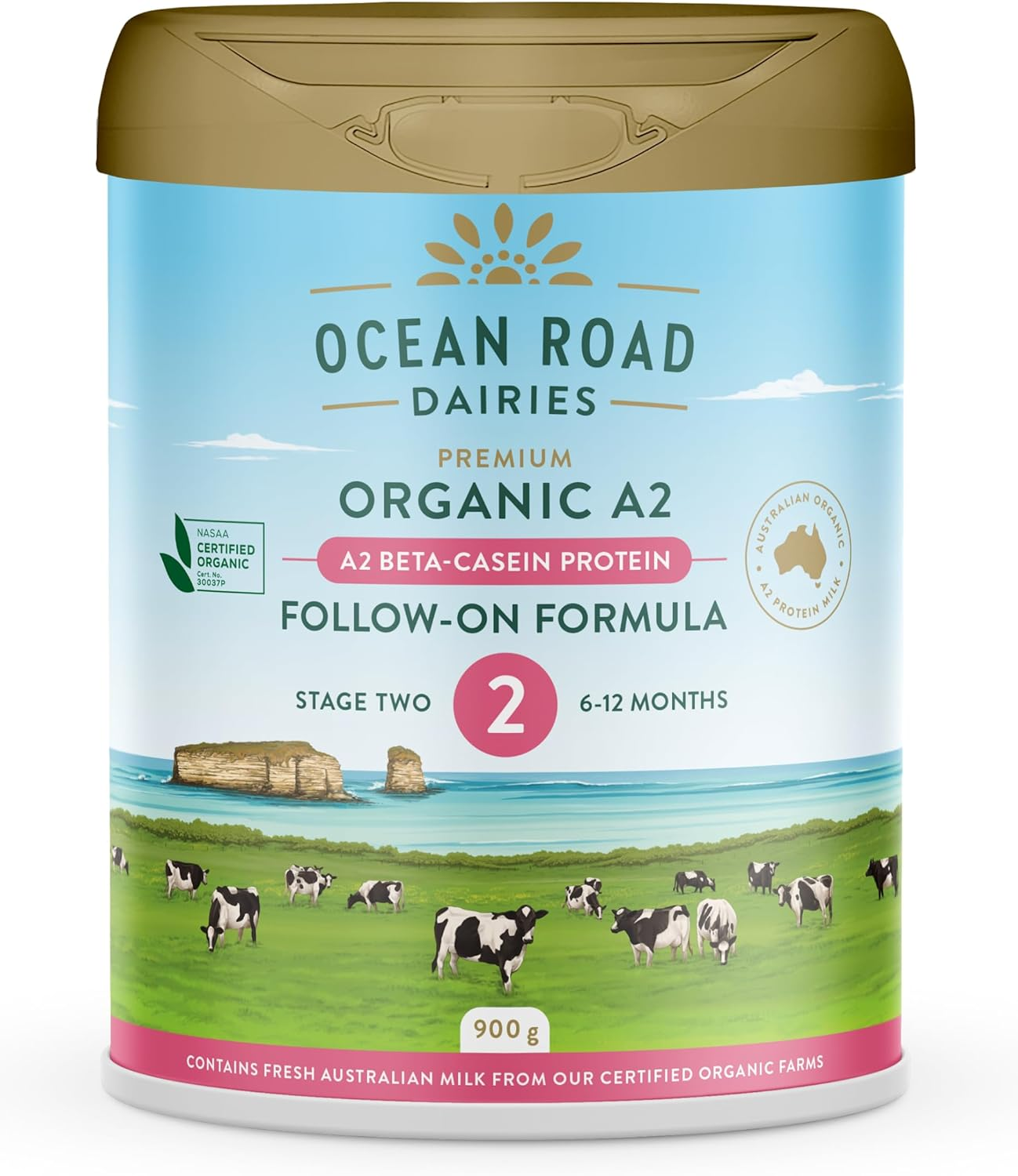Ocean Road Dairies Organic A2 Protein Stage 2 Follow-On Formula for 6 to 12 Months Babies, 900 G image number 2