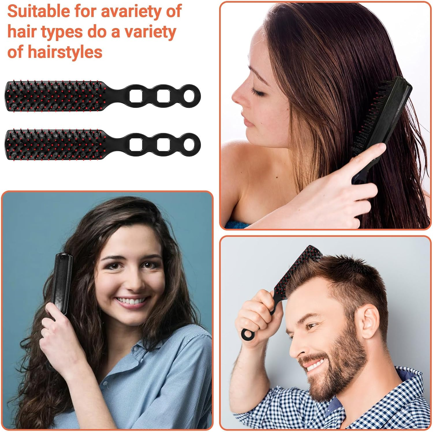 100 Packs Bulk Hair Brushes for Homeless, anti Entangling Hair Brushes anti Static Massage Combs, Disposable Plastic Hairbrush Suitable Shelter Hotel Nursing Home Charity Church -Individually Wrapped image number 5