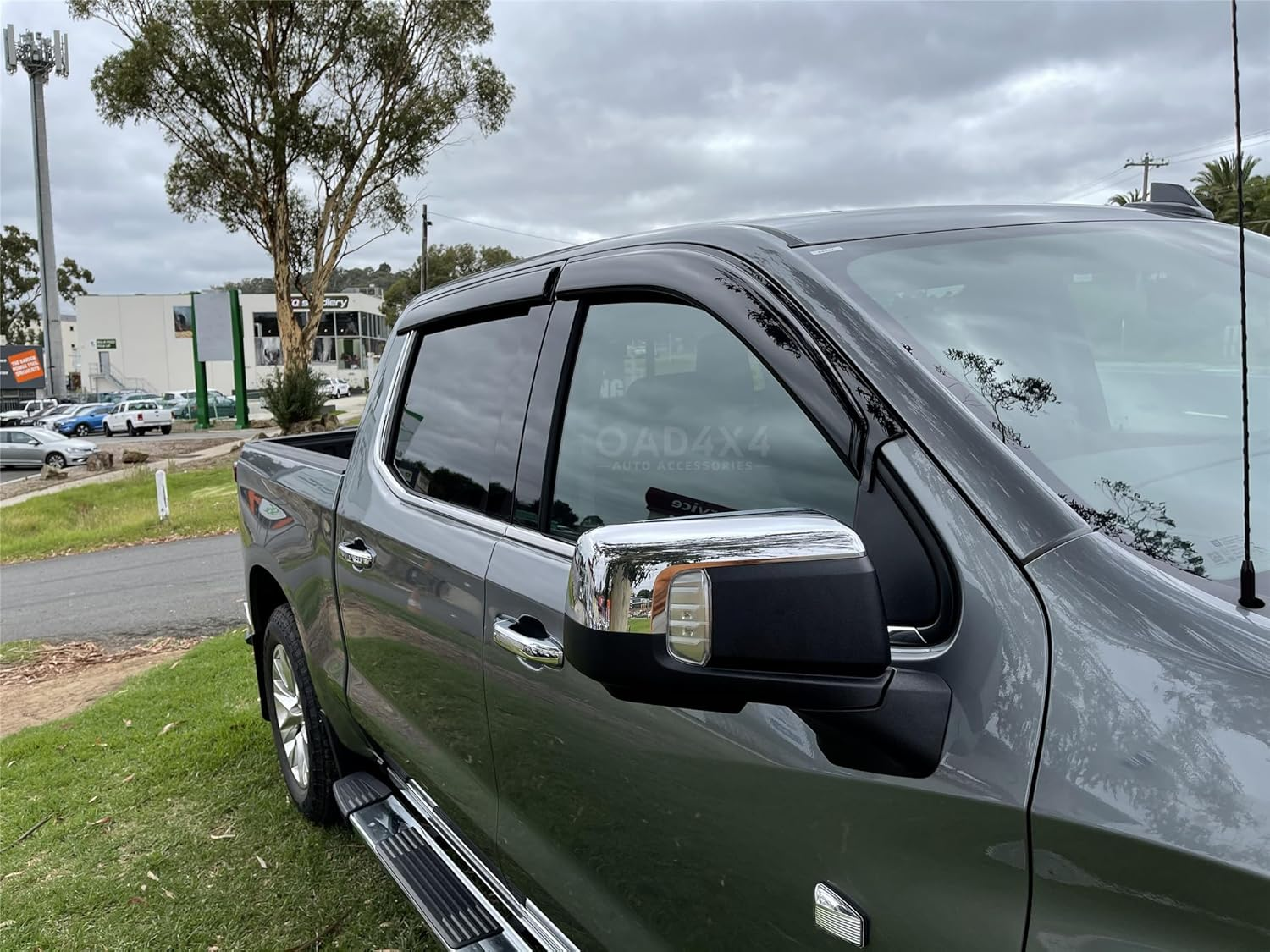 OAD4X4 Weathershields Compatible with Chevrolet Silverado 1500 T1 Series 2020-Onwards, Weather Shields Window Visors Wind Deflectors Sun Rain Guard 4PCS Set image number 3