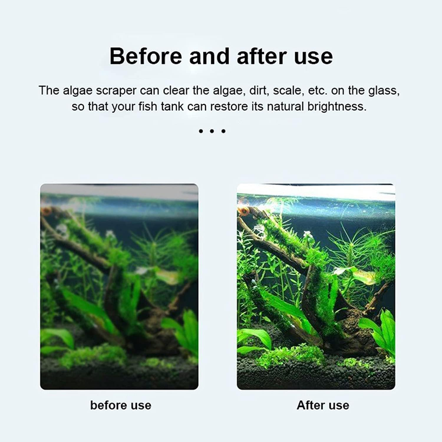 Zalati Algae Scraper Fish Tank Algae Cleaner Tool Set with 10Pcs Blades Stainless Steel for Glass Aquarium Tank image number 5