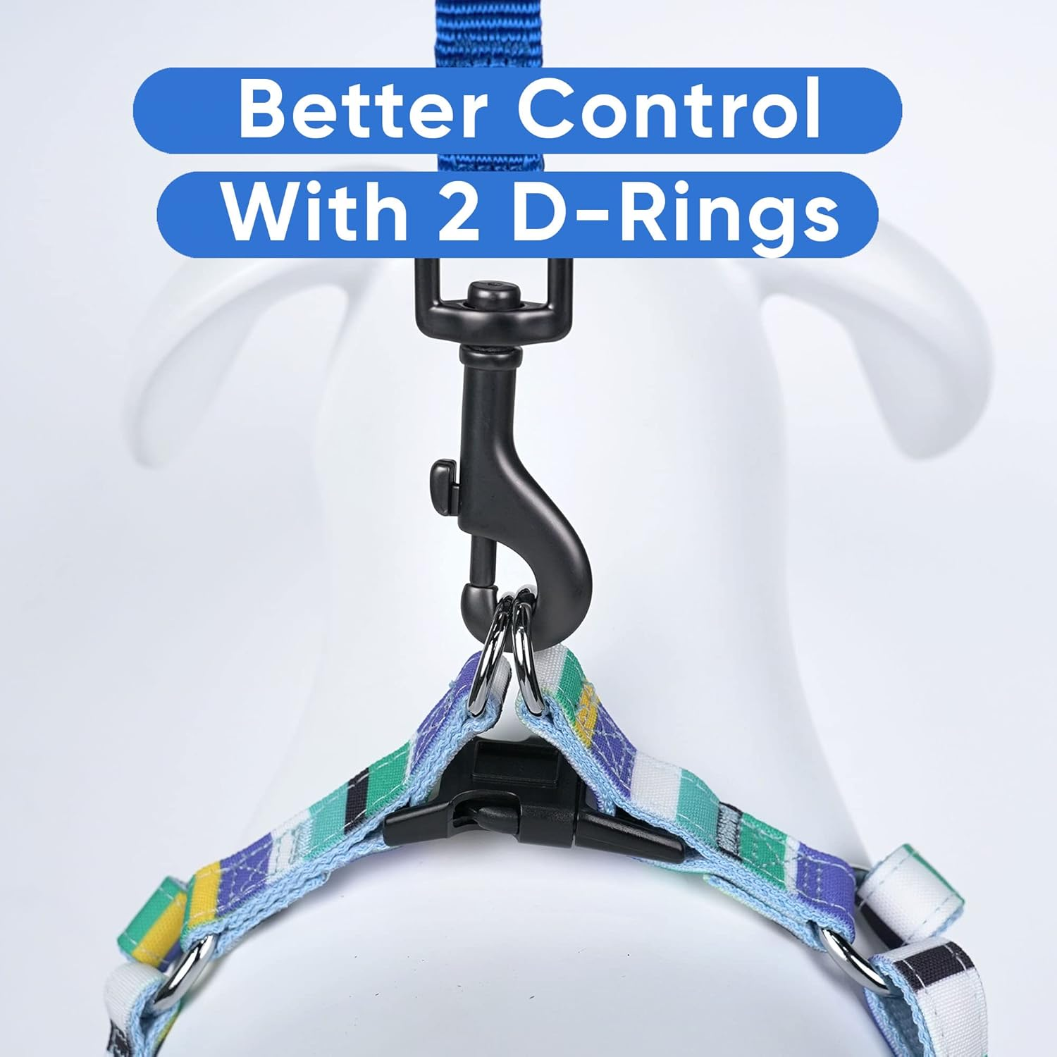 Pawtitas Step in Dog Harness or Vest Harness Training of Your Puppy Harness Small Blue/Teal/Yellow image number 6