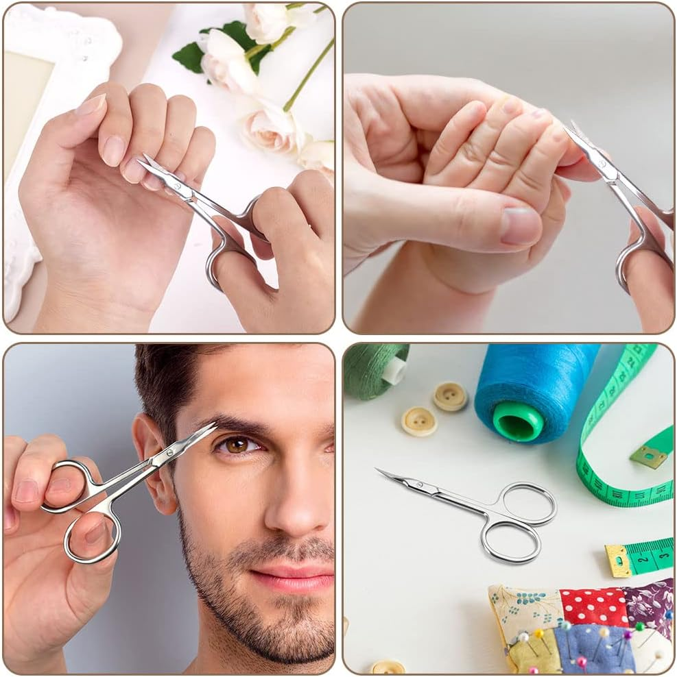 LOPHE Nail Scissors, Professional Stainless Steel Cuticle Scissors, Sharp Dead Skin Scissors, Multipurpose Beauty Scissors for Finger & Toe Nails, Dead Skin, Nose Hair, Eyelash, Eyebrow Trimming