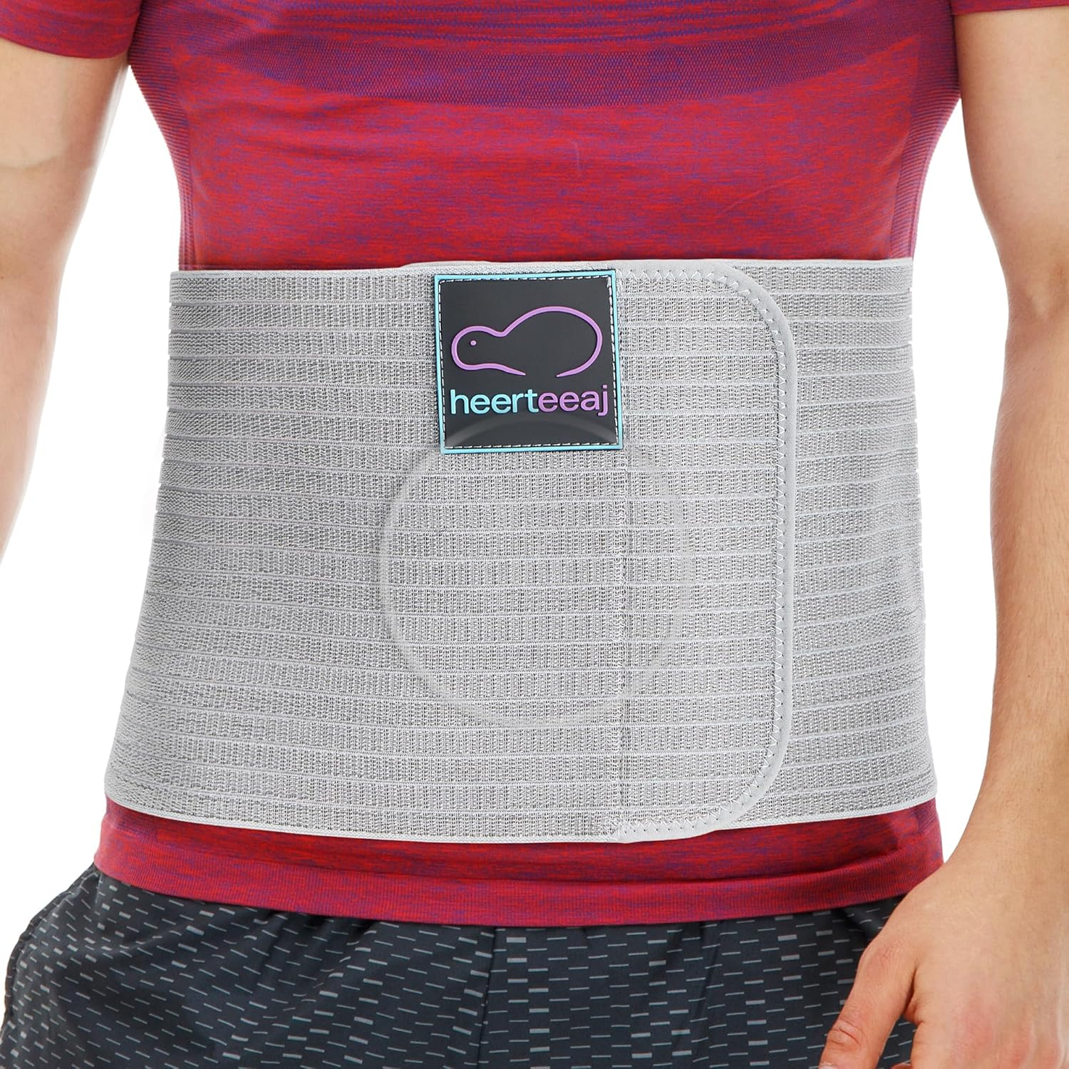 HEERTEEAJ Umbilical Hernia Belt - for Men and Women &ndash; Abdominal Hernia Binder for Belly Button Navel Hernia Support, Helps Relieve Pain - for Incisional, Epigastric, Ventral, & Inguinal Hernia image number 2