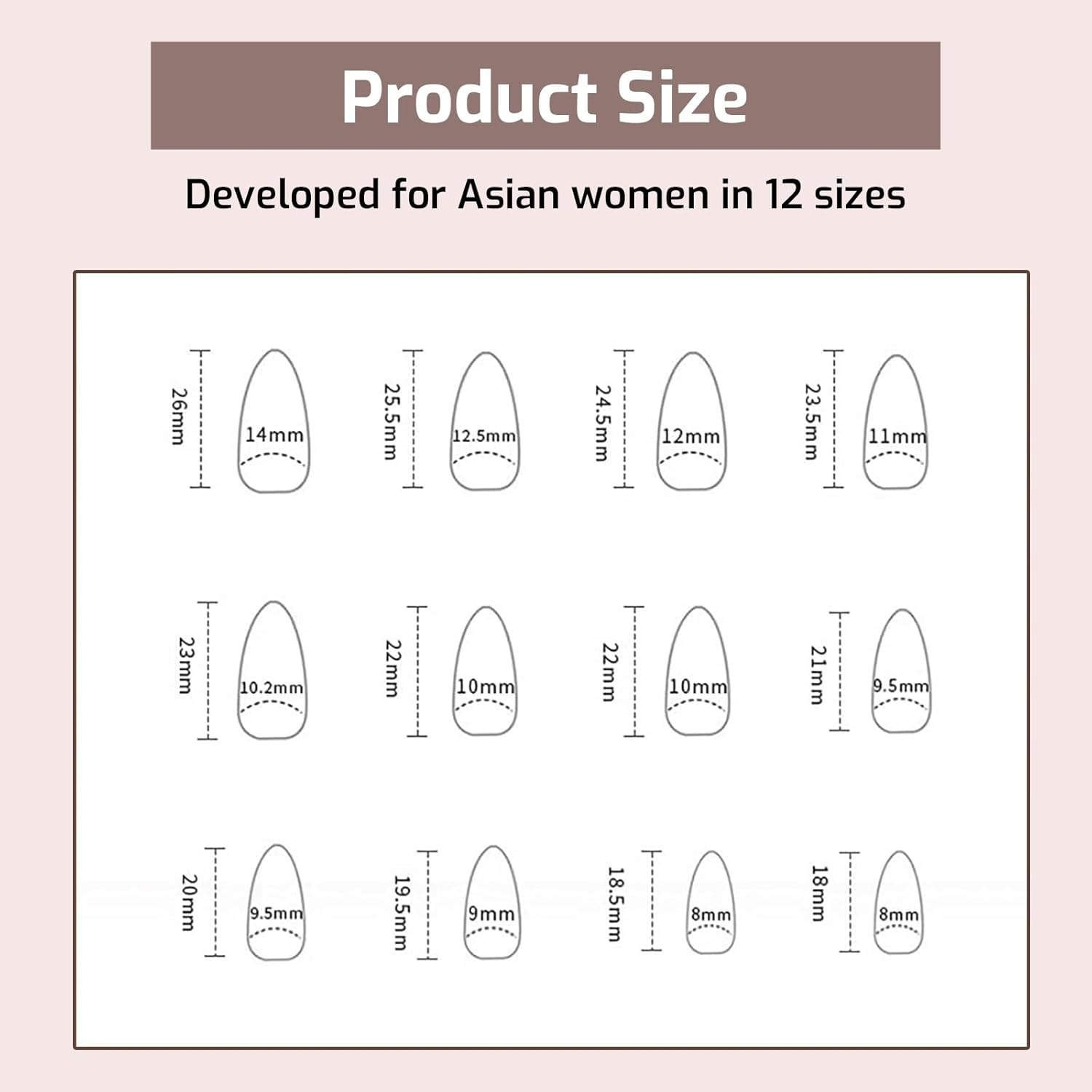 Tzylomirx 24 Pcs Press on Almond Nails with Metal Line Design, Medium Length French Tip Elegant and Stylish Coffin False Nails, Glossy Full Cover Acrylic Nails Ideal for Women & Girls image number 6