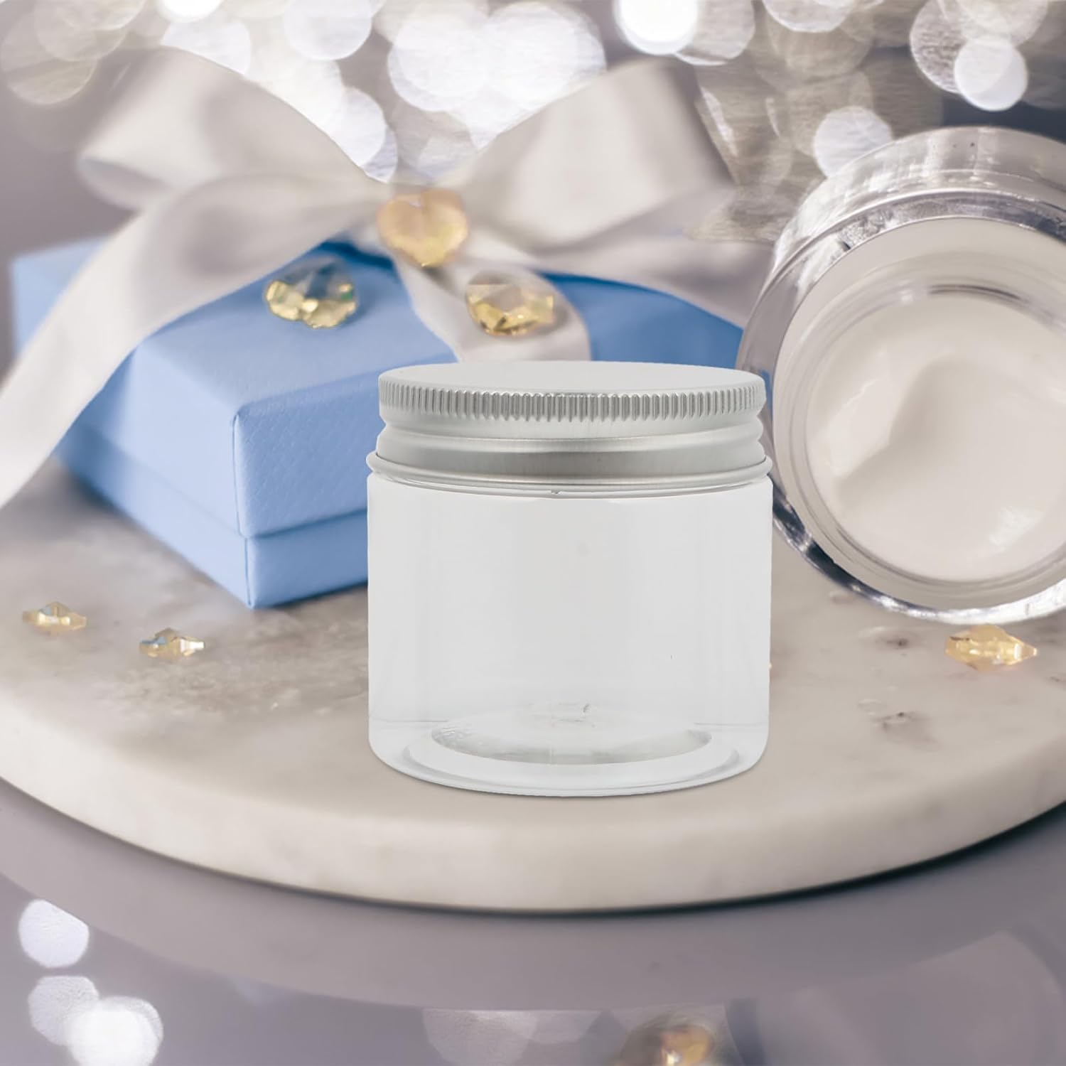 CONGARTENO 6Pcs 50G Travel Cosmetic Cream Jars with Natural Aluminum Lids and PVC Seals, Portable Empty Sample Containers for Skincare and Makeup Storage image number 3