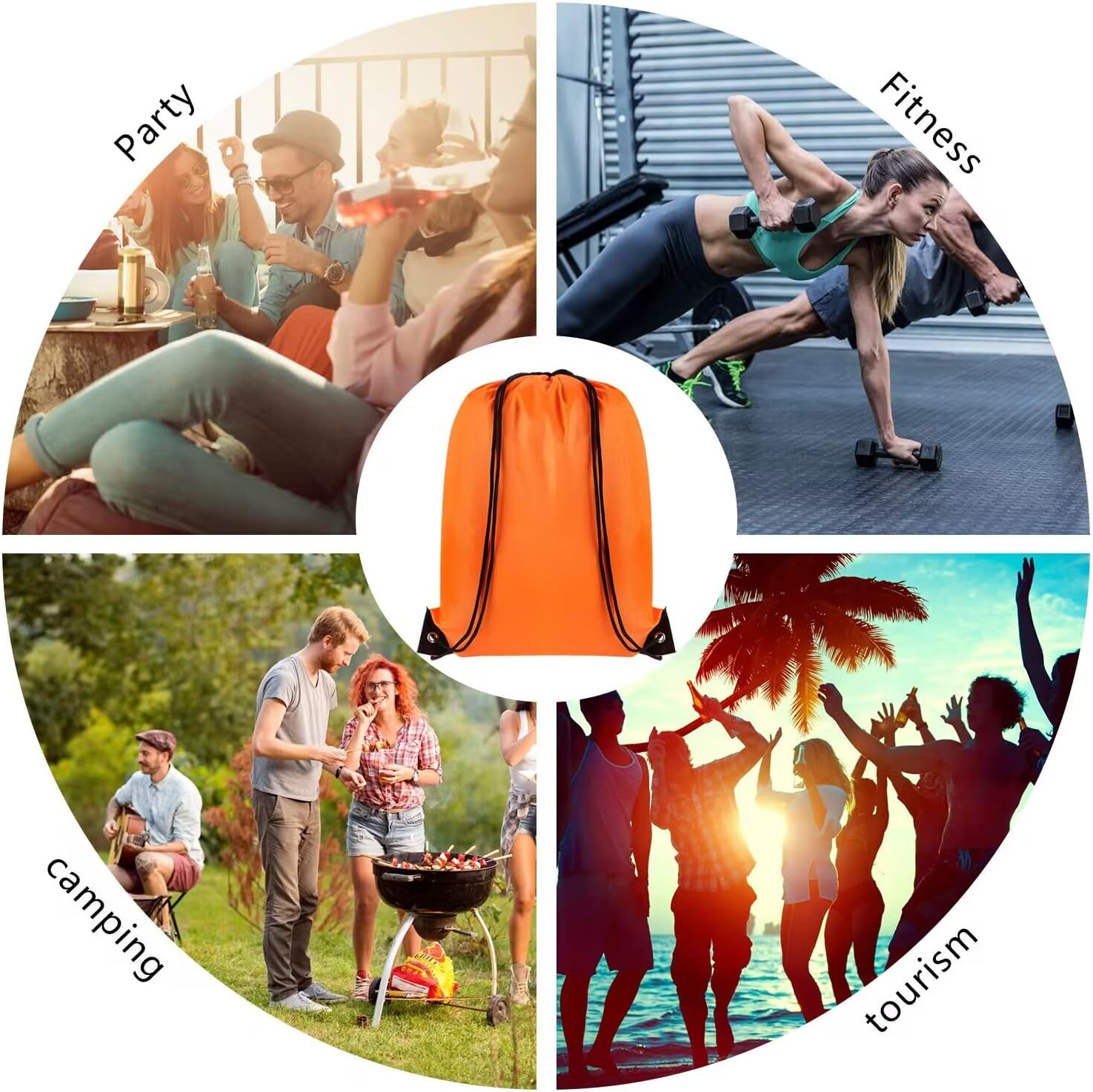 Drawstring Bags Bulk Gym Drawstring Backpack String Bag Cinch Drawstring Backpacks 16 Colors image number 7