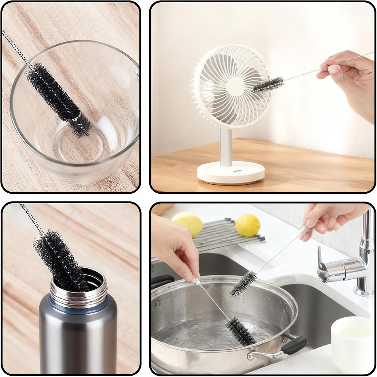 Bottle Brush Cleaner Set, Multi-Purpose Straw and Pipe Cleaning Brushes, Stainless Steel, 12 Pieces, 2-25Mm Diameter, 24Cm Length image number 4