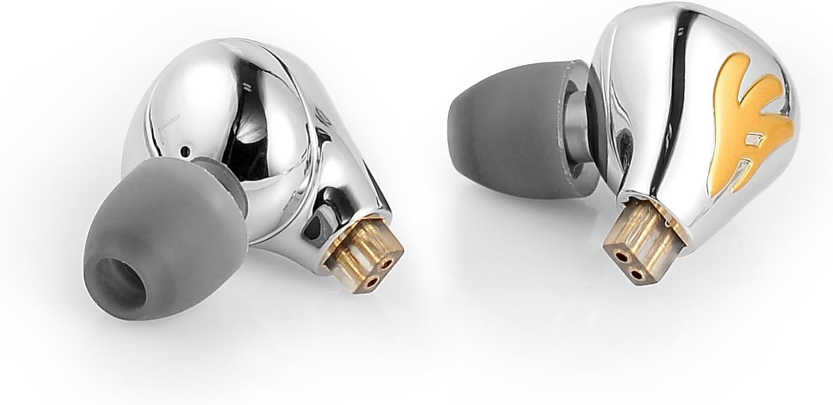 YYSEE over the Ear Headphones/Earphones Detachable Cable Design Hifi Quad Balanced Armature Driver In-Ear Monitors for Ios and Android Computer PC Tablet (Blue Flame)