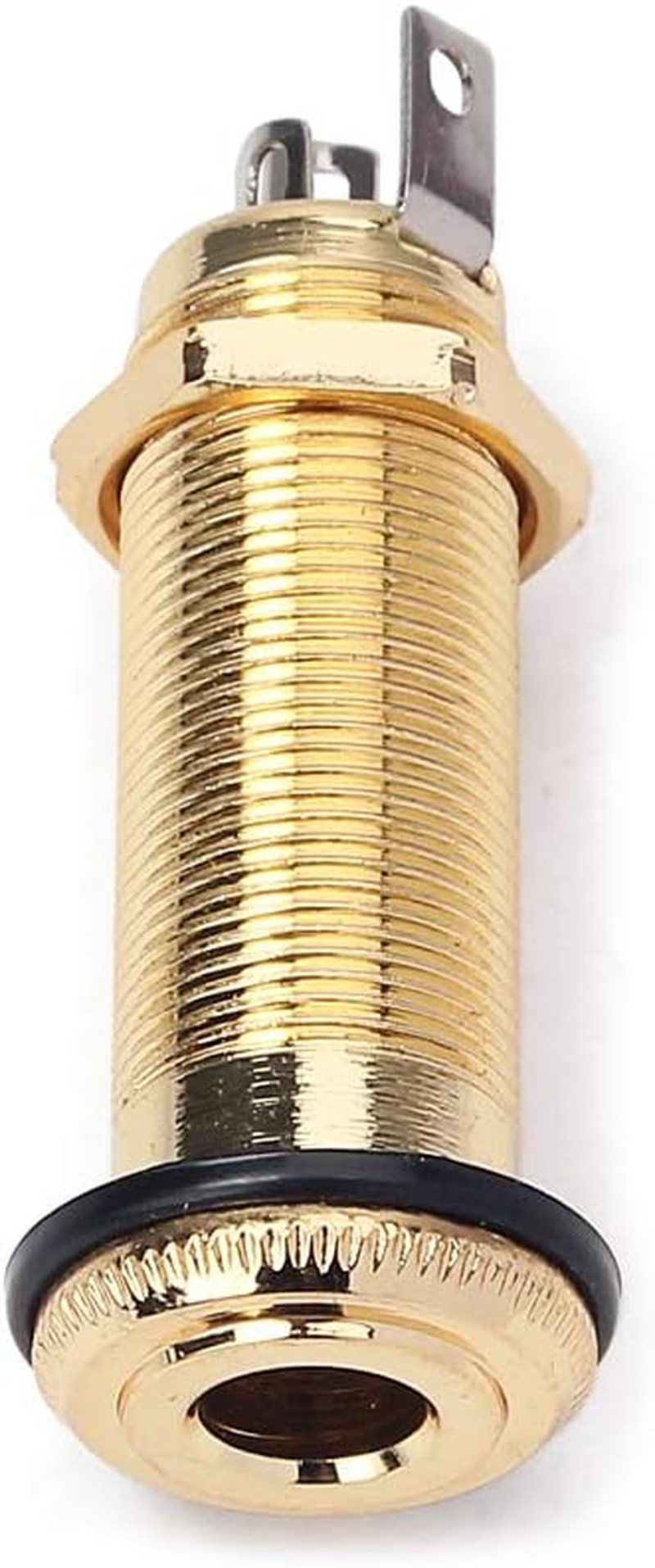 Alnicov Stereo Copper Guitar Bass Barrel Jack Cylinder Input/Output Jacks 4 Pins Gold image number 4