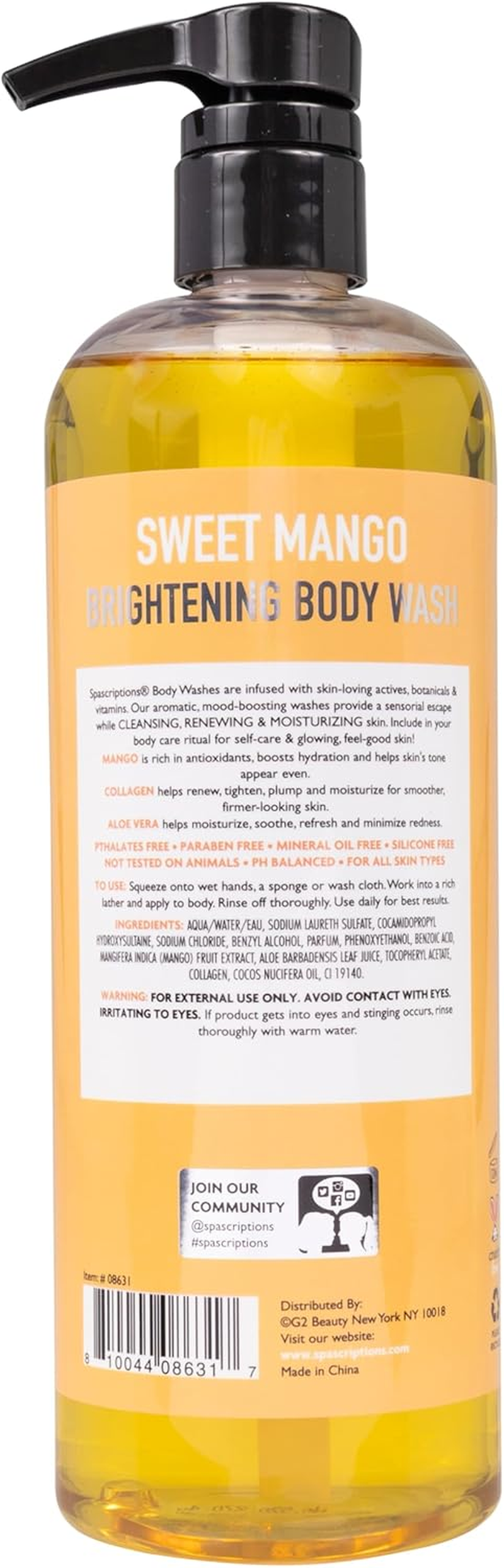 Spascriptions Brightening Sweet Mango Body Wash 750 Ml