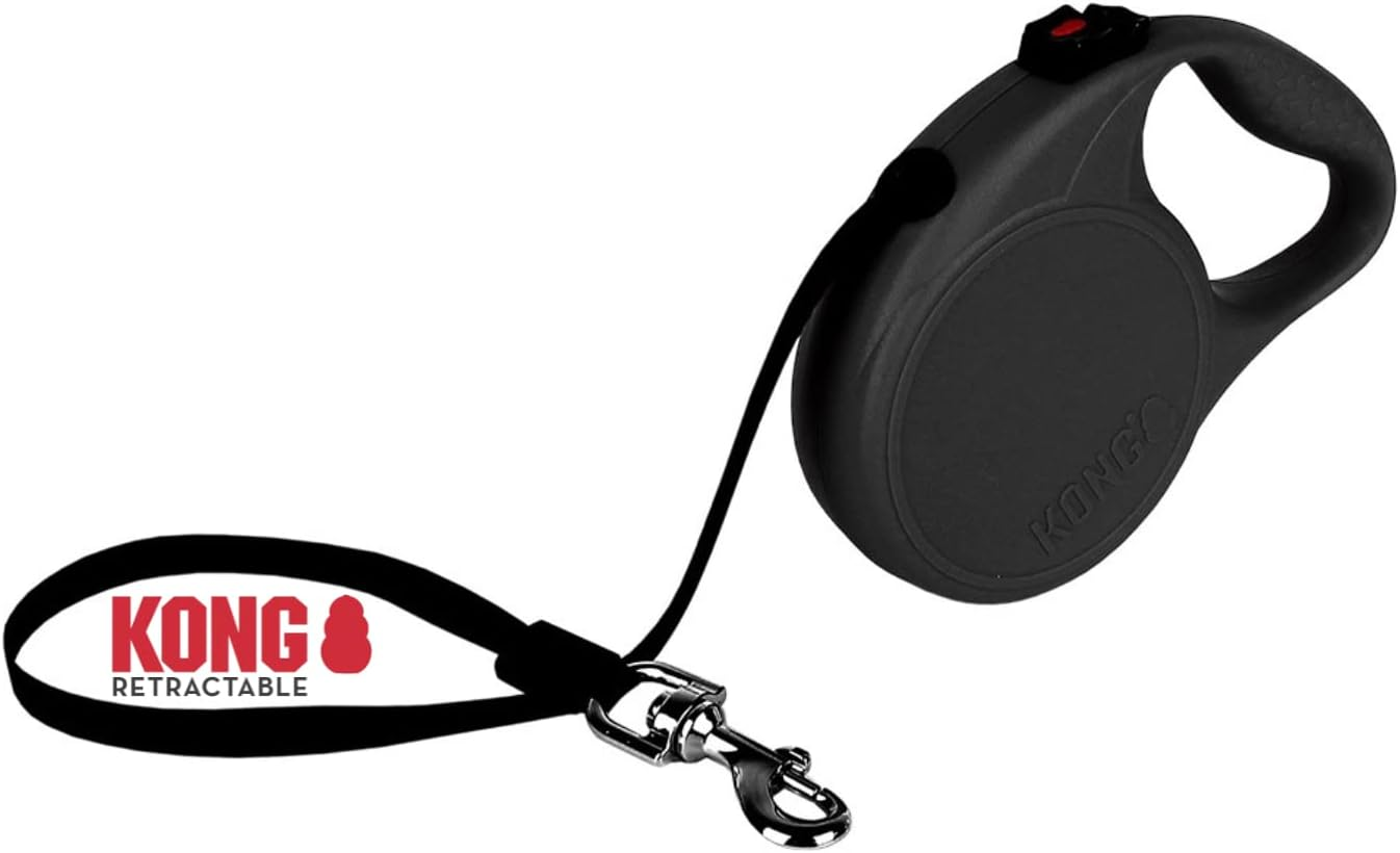 KONG Retractable Dog Lead in 5 M Length, for Large Dogs up to 50 Kg, Size L, High-Quality Roller Lead in Black with Break & Lock System, Lightweight and Compact Lead image number 3