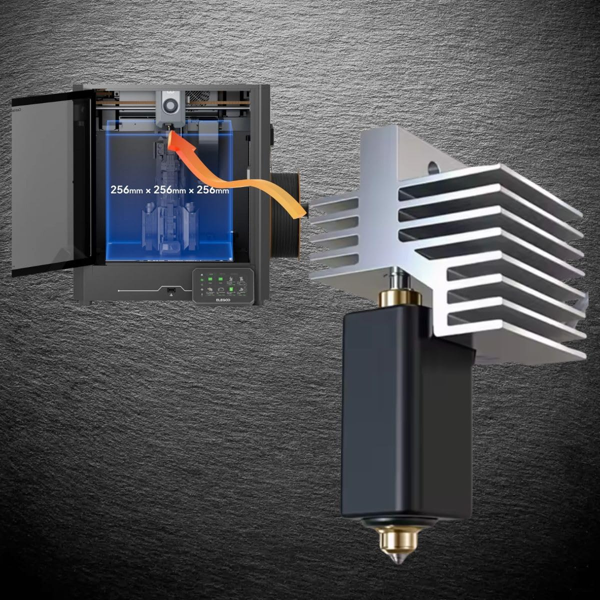 Centauri Carbon Hotend, Ceramic Hotend Kit for Elegoo Centauri Carbon, 0.4MM Hardened Steel Nozzle & Brass Nozzle, Heat Sink, 3X Silicone Socks, 2X Nozzle Brushes - Direct Replacement Extruder Part image number 6