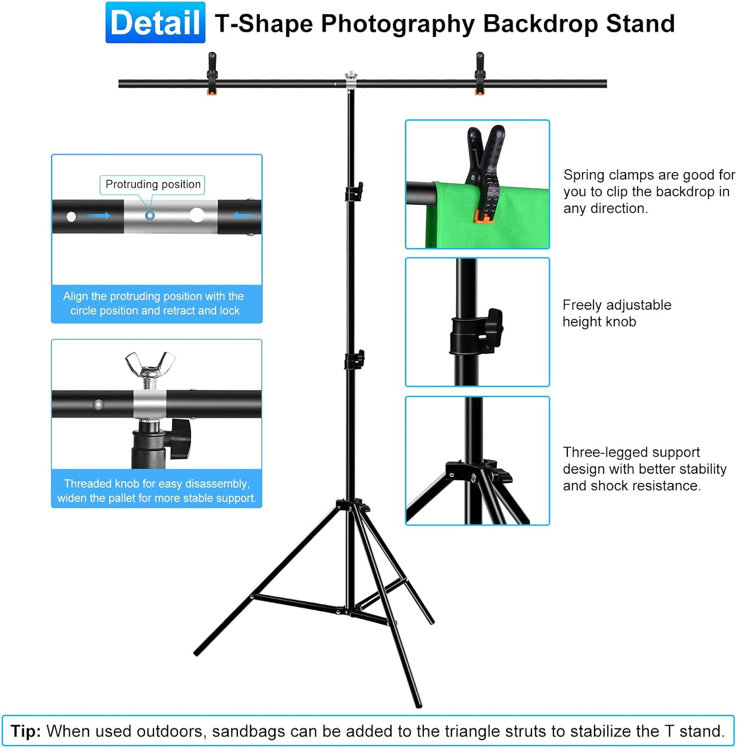 Green Screen Backdrop Kit with Stand, PULUZ 3.2X6.5Ft Portable Greenscreen Background Stand, T-Shape Green Screen Stand Kit with Clamp Carrying Bag for Streaming Video and Photography Shoots