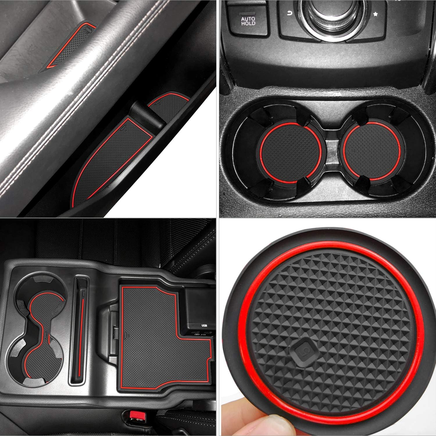 Auovo anti Dust Mats for Mazda CX-5/CX5 Accessories 2023 2022 2021 2020 2019 2018 2017 Custom Fit Door Compartment Cup Holder Center Console Liners Car Interior 18Pcs (All Black)