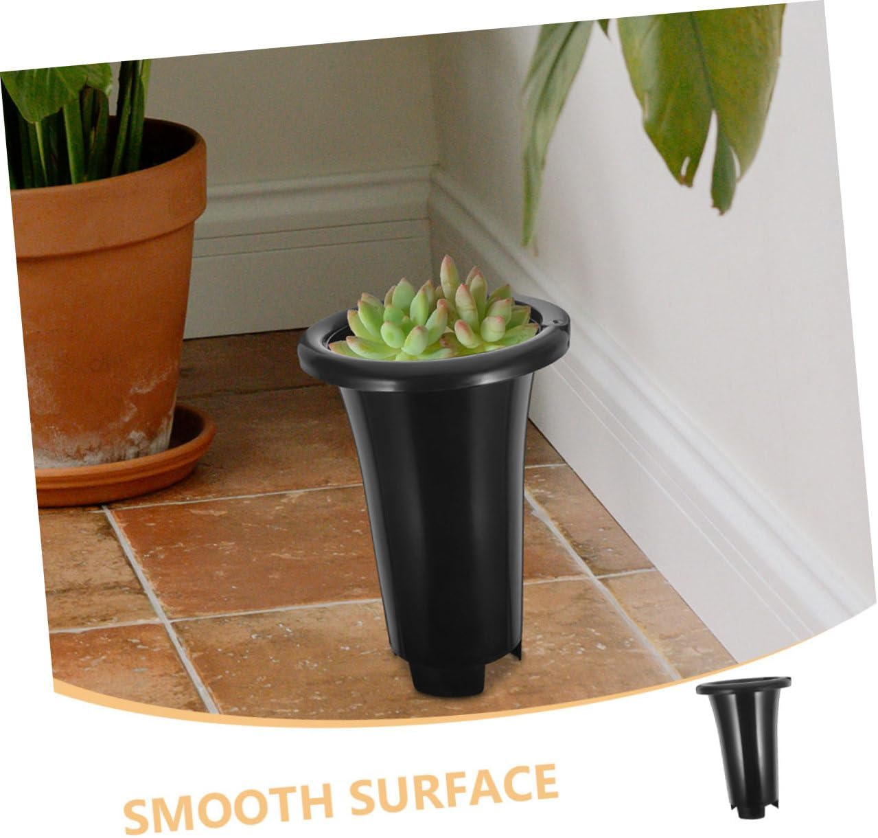 10Pcs Black Plastic Nursery Pot Thickened Large for Orchids Planting Gardening Propagator Pots Drainage image number 3