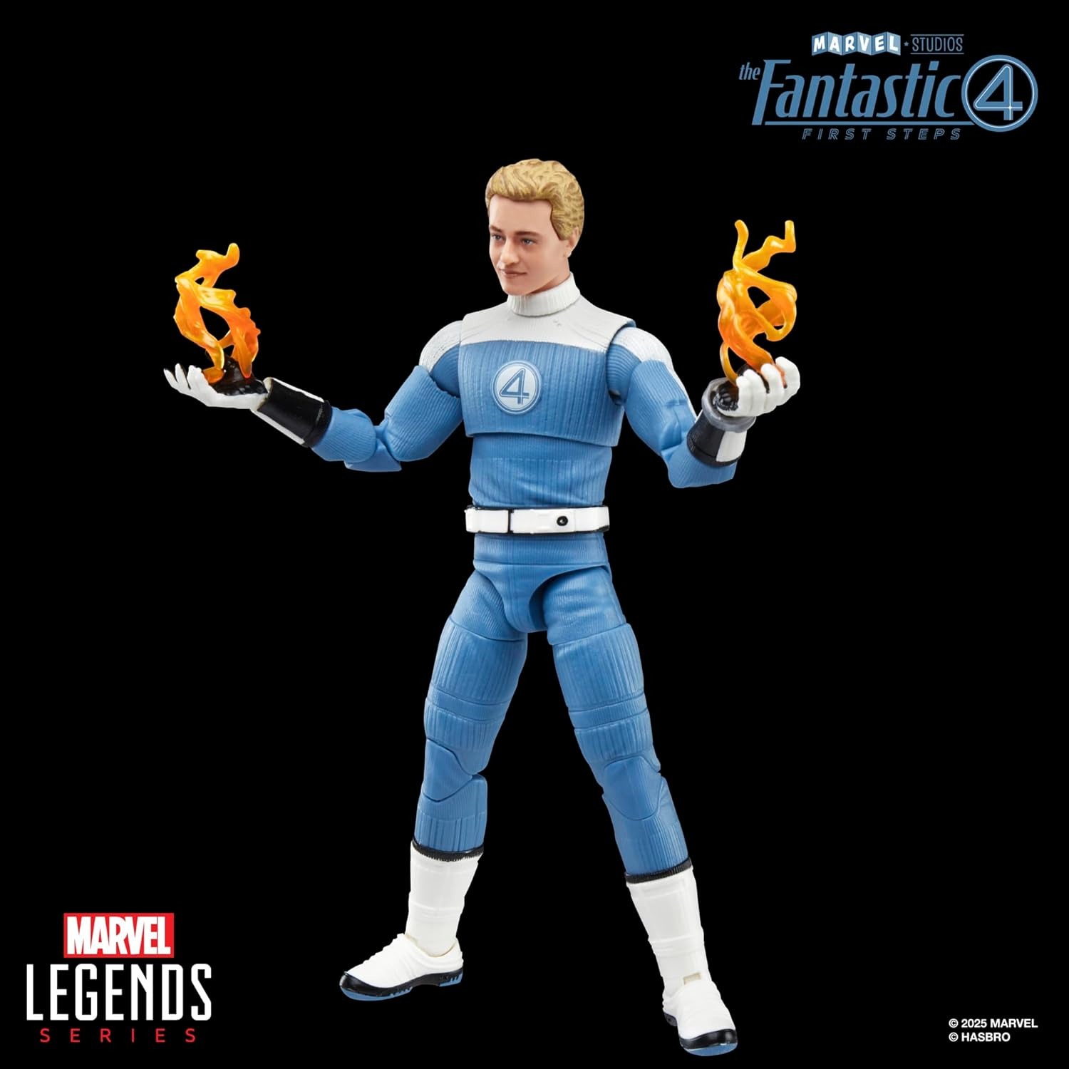 Marvel Legends Series Johnny Storm, the Fantastic Four: First Steps Movie Collectible 6 Inch Action Figure Toy image number 5