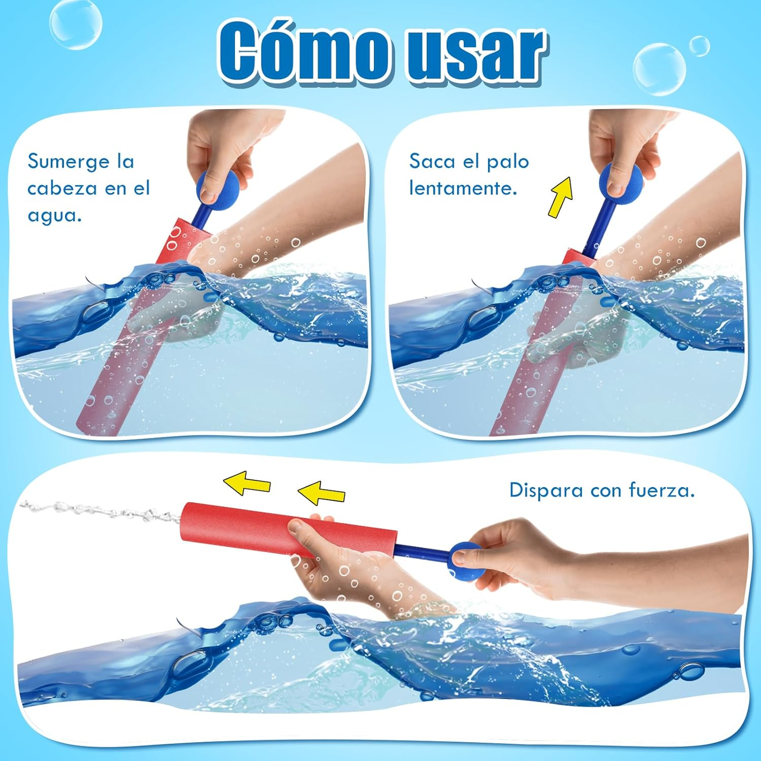 Lehoo Castle Water Guns for Kids, Pack of 12 Foam Squirt Guns, 30 Ft Range Pool Water Squirts, Foam Water Gun Blaster for Swimming Pool Beach, Outdoor Water Toys for Toddlers Kids image number 1