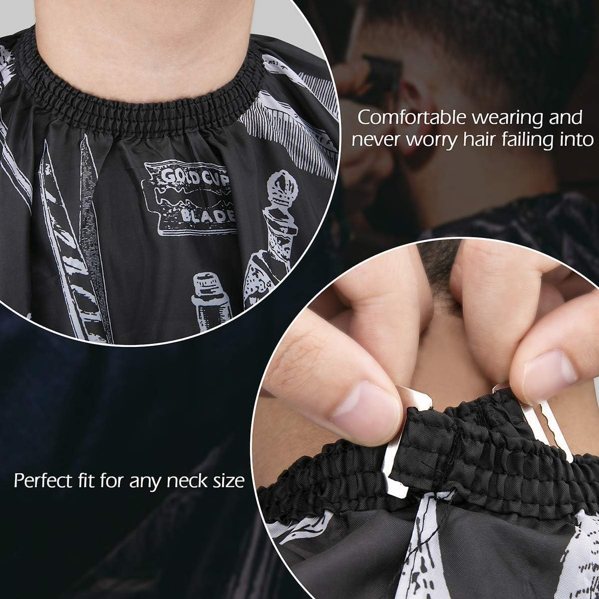 Hair Cutting Barber Cape 2 Pack Professional Haircut Salon Cape for Men Women Children with Neck Duster Brush image number 6