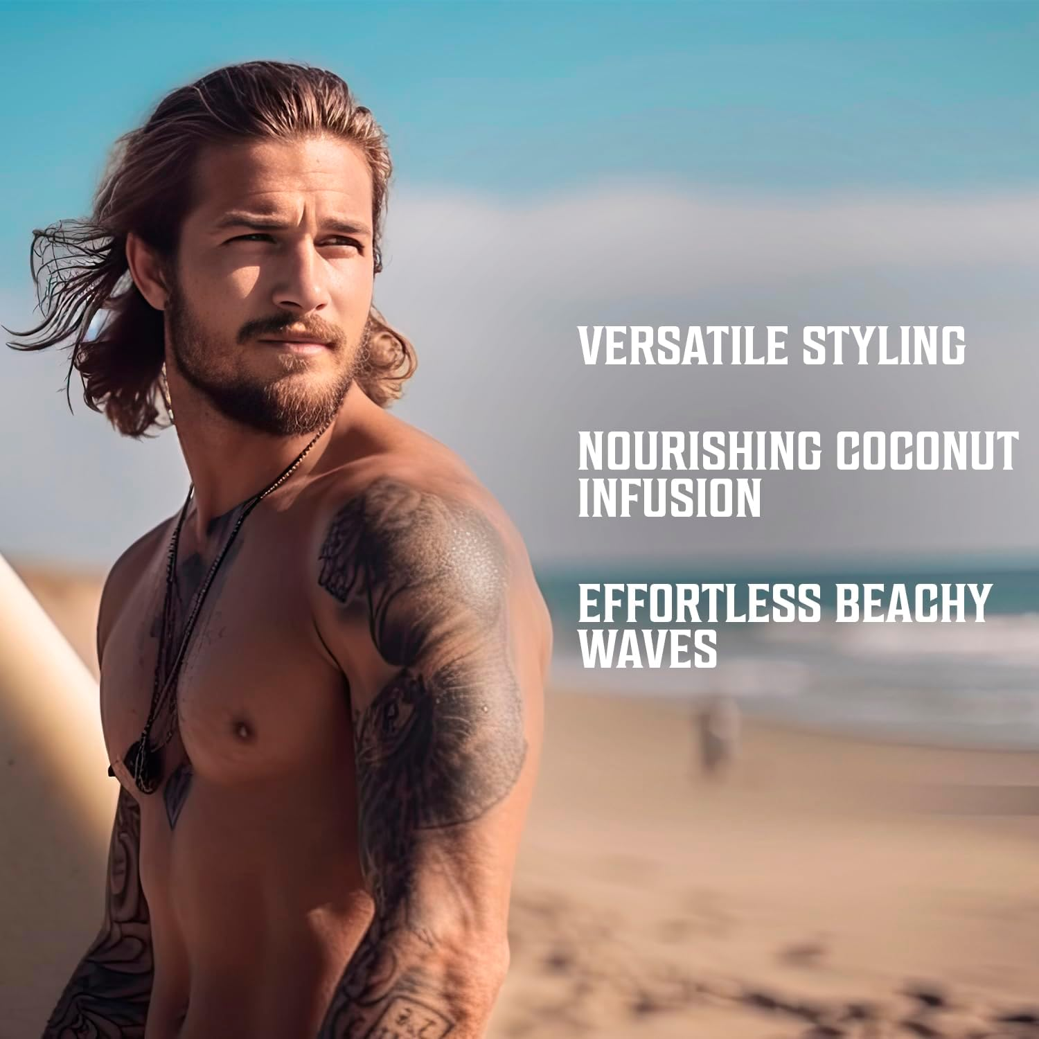 Viking Revolution Coconut Sea Salt Spray for Men - Hair Texturizing Spray with Kelp, Aloe Vera & Red Algae Extract - Surf Spray to Add Volume and Texture - Sea Salt Spray for Men Beach Hair image number 4