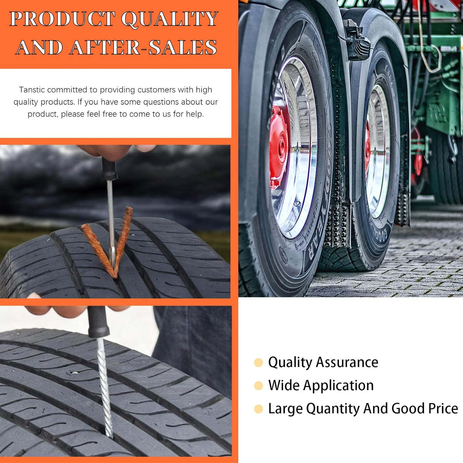 Tanstic 8Pcstire Repair Tools with Plugs Sets for Car, Truck, Motorcycle, ATV, RV, Tractor image number 3