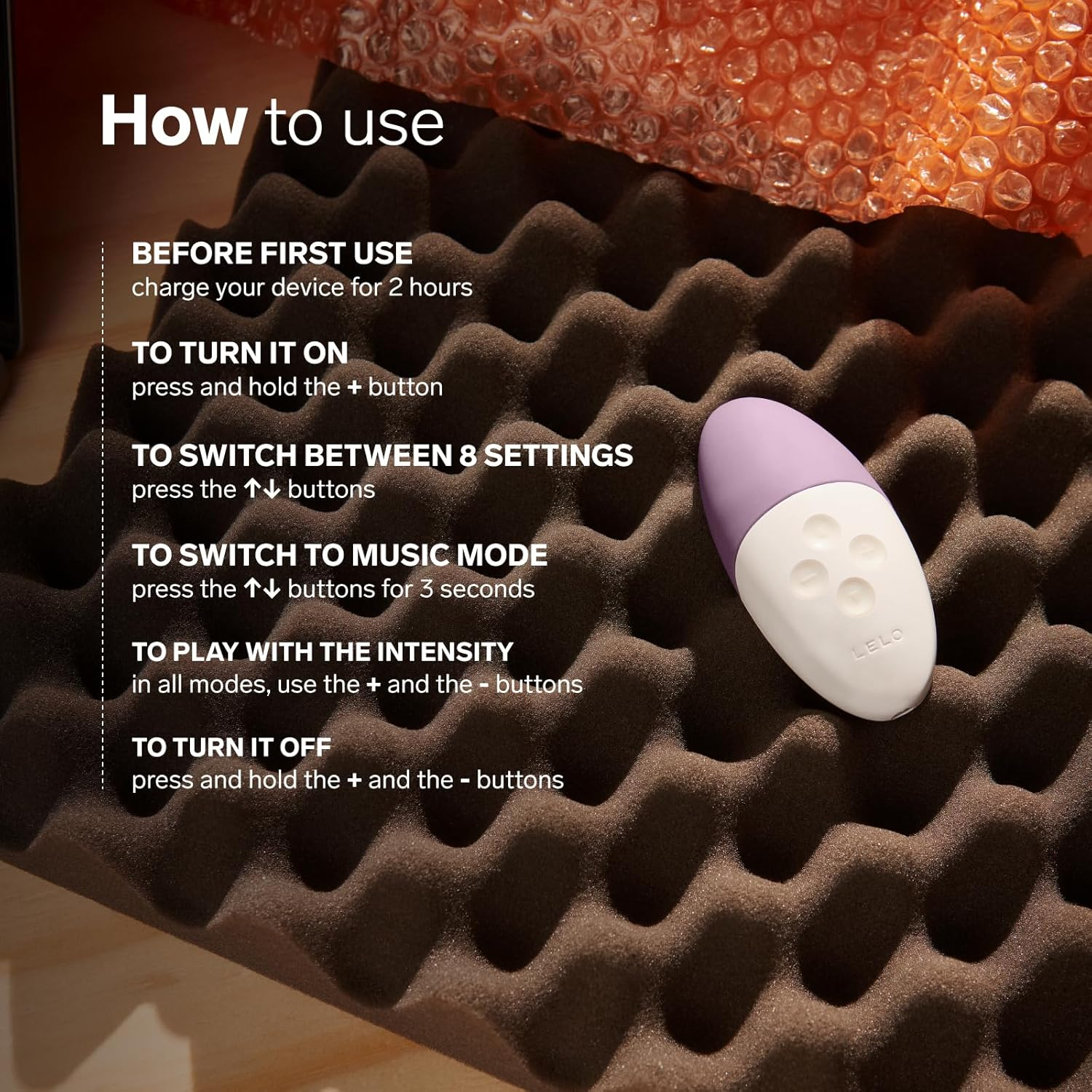 LELO SIRI 3 Sound Activated Small Personal Vibrator, Mini Massager with 8 Pleasure Settings, Small Clit Vibrator with Soundsense Technology, Waterproof Bullet Vibrator for Clit, Calm Lavender image number 6