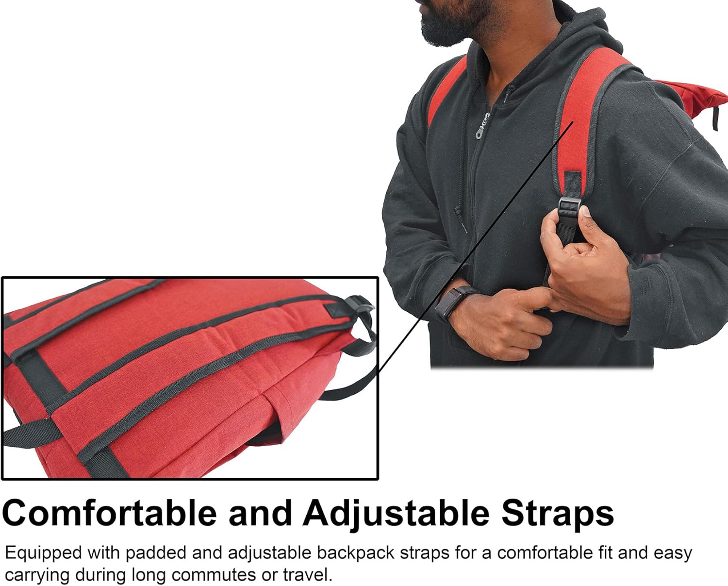 Rockville RPAK Durable Backpack with Padded Laptop Pocket, Spacious Main Compartment, Hidden Side Zipper, and Beverage Holder image number 4