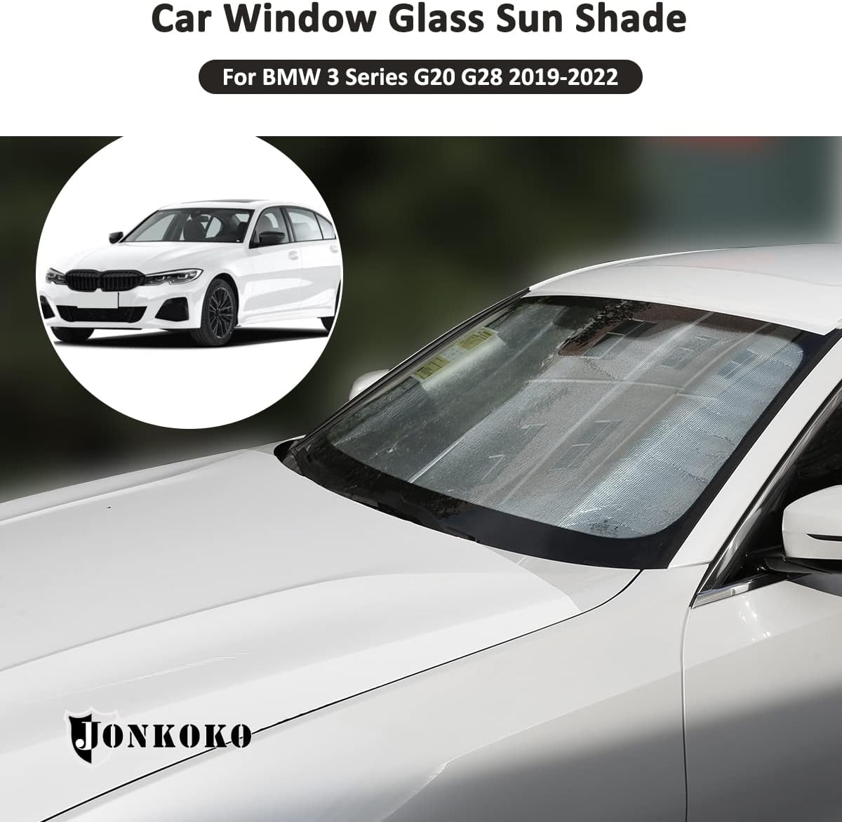Windshield Sunshade Car Foldable UV Ray Reflector for BMW 3 Series G20 G28 2019-2022 Car Sun Shade Accessories image number 3