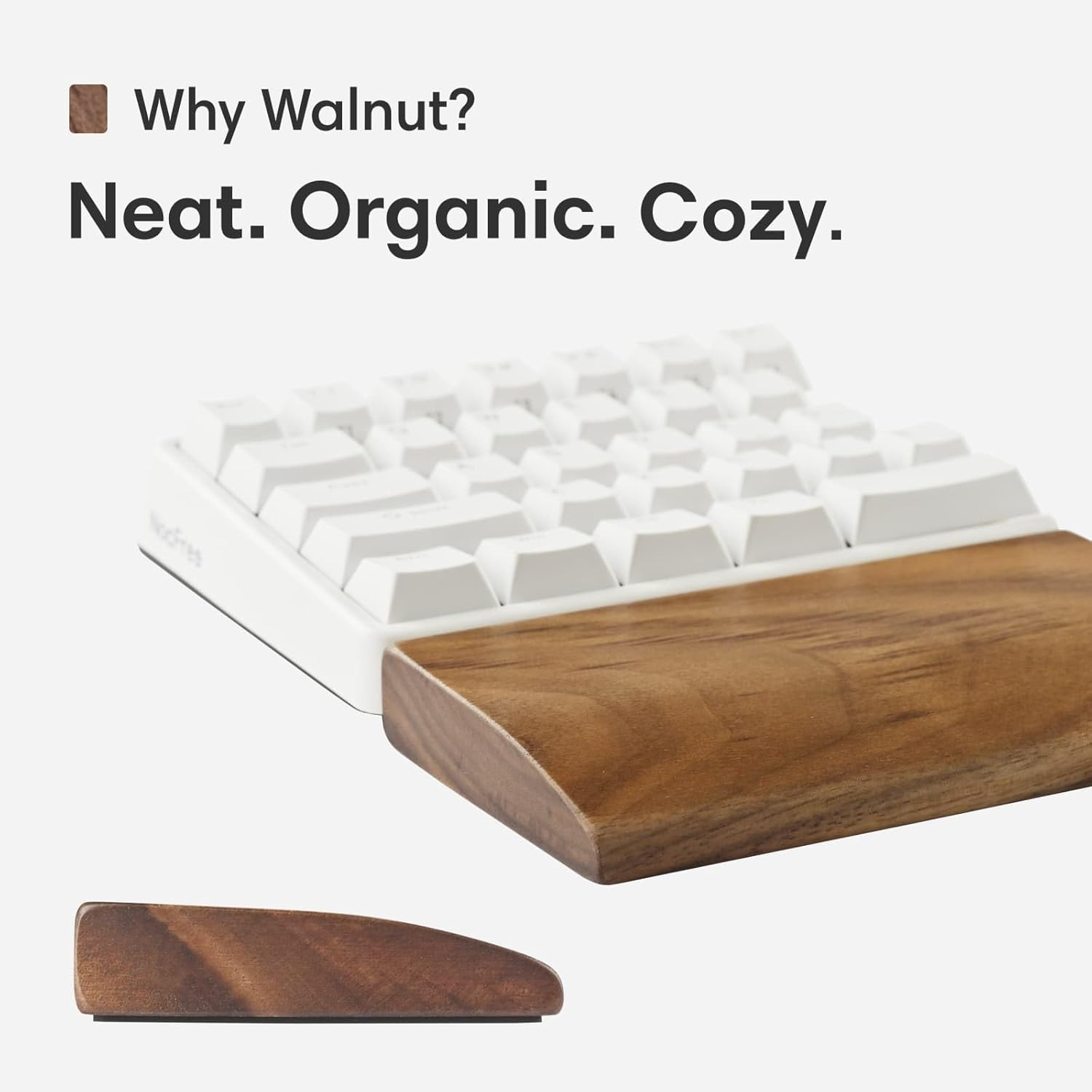 Wooden Palm Rest for Nocfree Lite: Walnut Wrist Rest for Split Keyboards - Ergonomic, Magnetic Tenting, Organic Wooden, Compact, Durable and Easy to Clean, Anti-Slip, Pain Relief image number 2