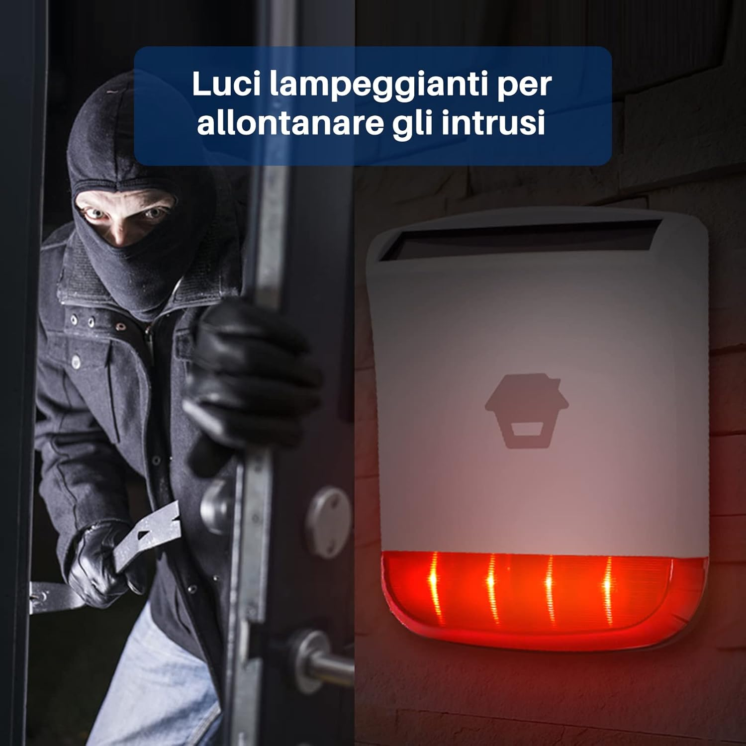 Chuango SPS-260 Solar Powered Outdoor Burglar Alarm Red Flashing Strobe Light 110Db Volume IP55 image number 6