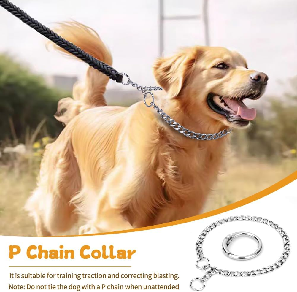 AUAUY Dog Chain Collars, Durable Metal Choke Chain for Dog, Training Collar Chain, Silver Plating No Pull Pet Collar Chain for Pet Outdoor Training Small Medium Large Dogs, Diameter 4.0Mm Length 65Cm image number 6