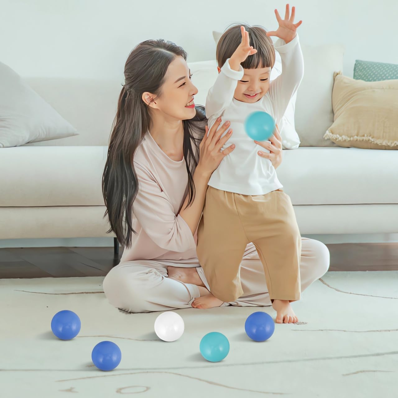 Totority 100Pcs 5 * 5 * 5Cm Toddler Crush Proof Plastic Balls Star Shaped Ocean Balls for Kids Water Play Party image number 1