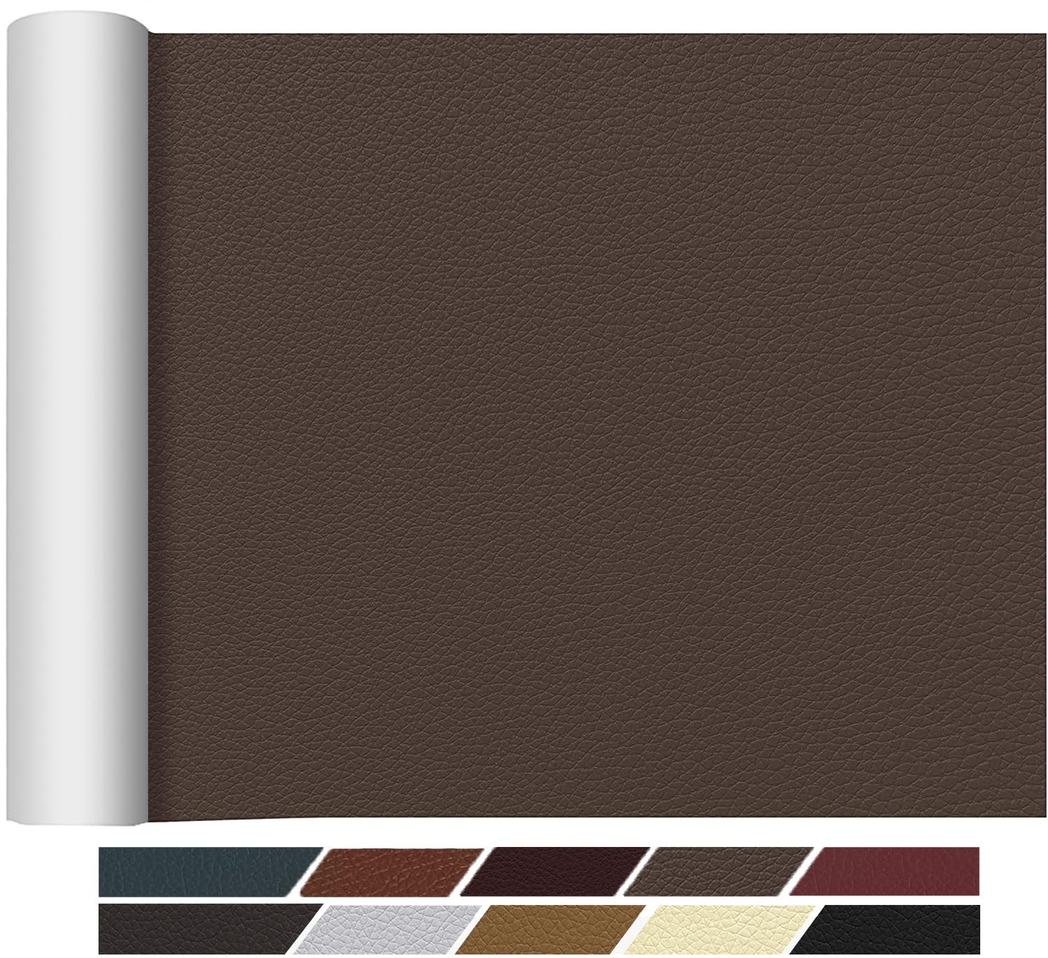 LEKEONE Large Leather Repair Patch, 17X60 Inch Leather Repair Tape Self,Repair Patch Self Adhesive Waterproof for Couches, Furniture, Kitchen Cabinets, Car Seats (Dark Brown, 17 * 60 Inch)