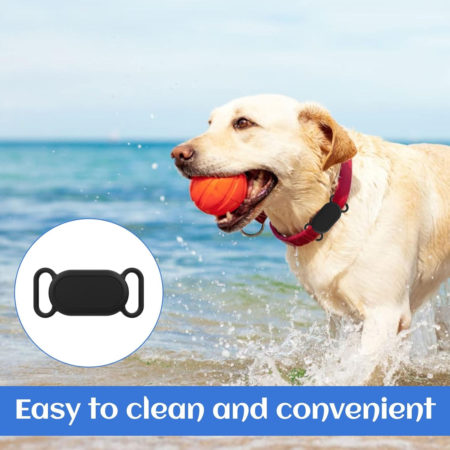 2 Pcs for Samsung Smart Tag 2 Cover, Dog Collar Holders for Samsung Tag, Cat Tracker Waterproof Silicone Case, Pet Tracker Anti-Lost Scratch Resistant Protective Cover(Black)