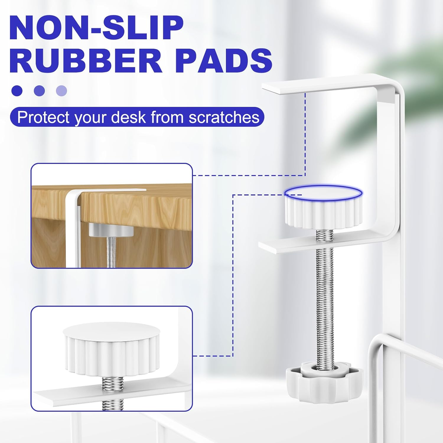 REFLYING Cable Management under Desk Underdesk Cable Management Cable Basket for Managing Cables and Power Strips, White, Set of 2 image number 1