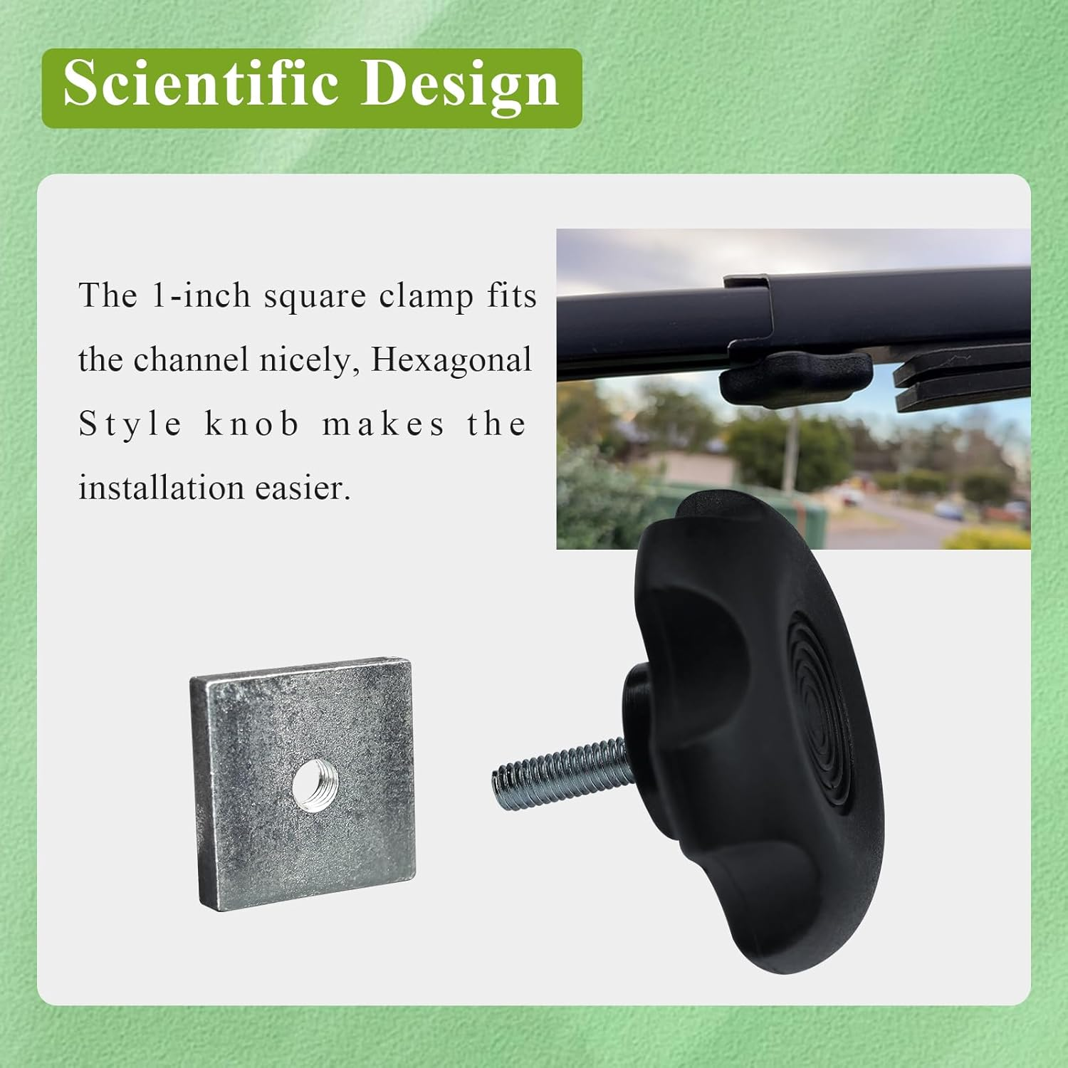 4 Pack 3311578001 Camper RV Awning Brace Knob, Awning Rafter Locking Knobs Replacement Parts with Clamp & Nut Kit, Fit for Carefree/Dometic A&E Camper/Rv/Motorhome Awning Brace Parts image number 5