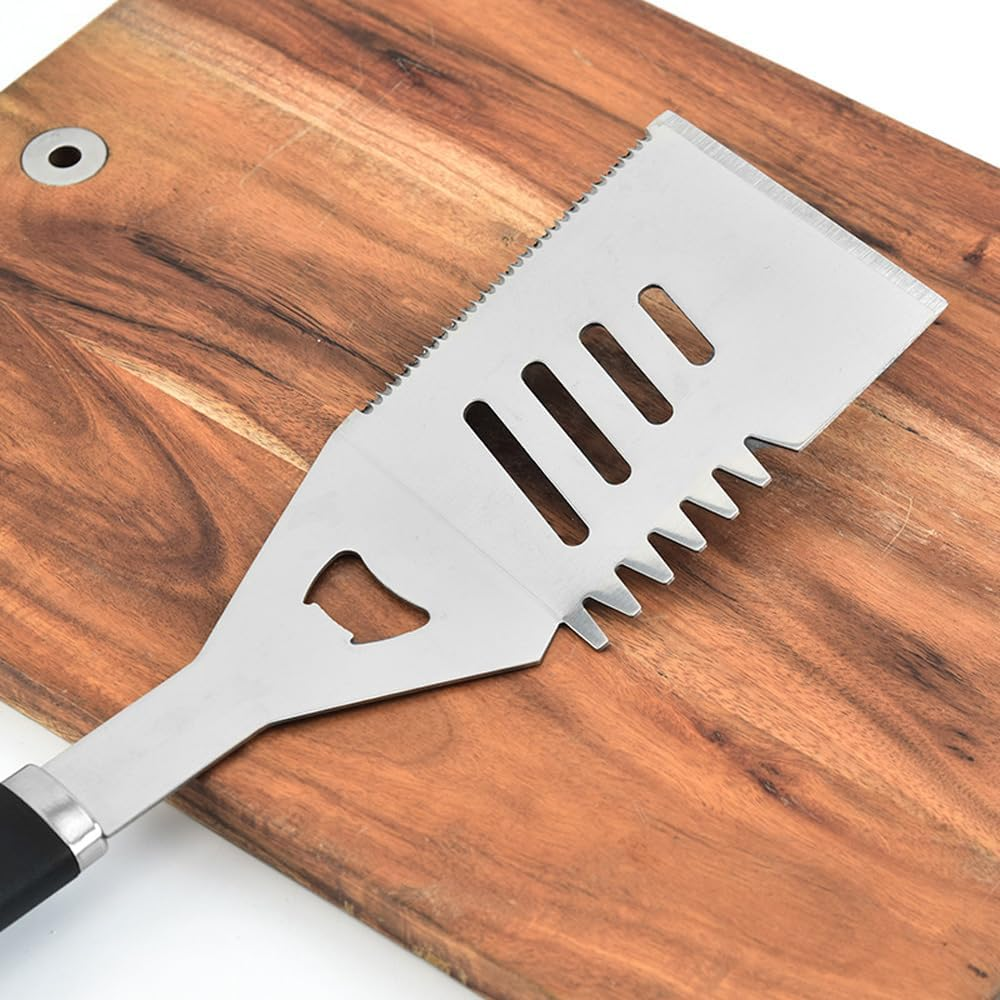 Ledlabs Professional BBQ Spatula Set (1/2/3-Pack) &ndash; 44.5Cm Extra Long Stainless Steel Grill Turner with Bottle Opener &ndash; Heat-Resistant Non-Slip Handle &ndash; Perfect for Burgers, Steaks (1)