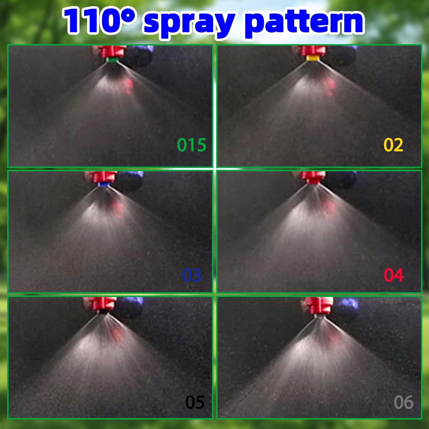 110&deg;Flat Fan Spray Nozzles, 7PCS 0.1&ndash;0.6Mm Sprayer Nozzle Tips, for the Replacement Boom Pump Sprayer Knapsack, Garden & Agricultural Tank Spraying Equipment image number 2